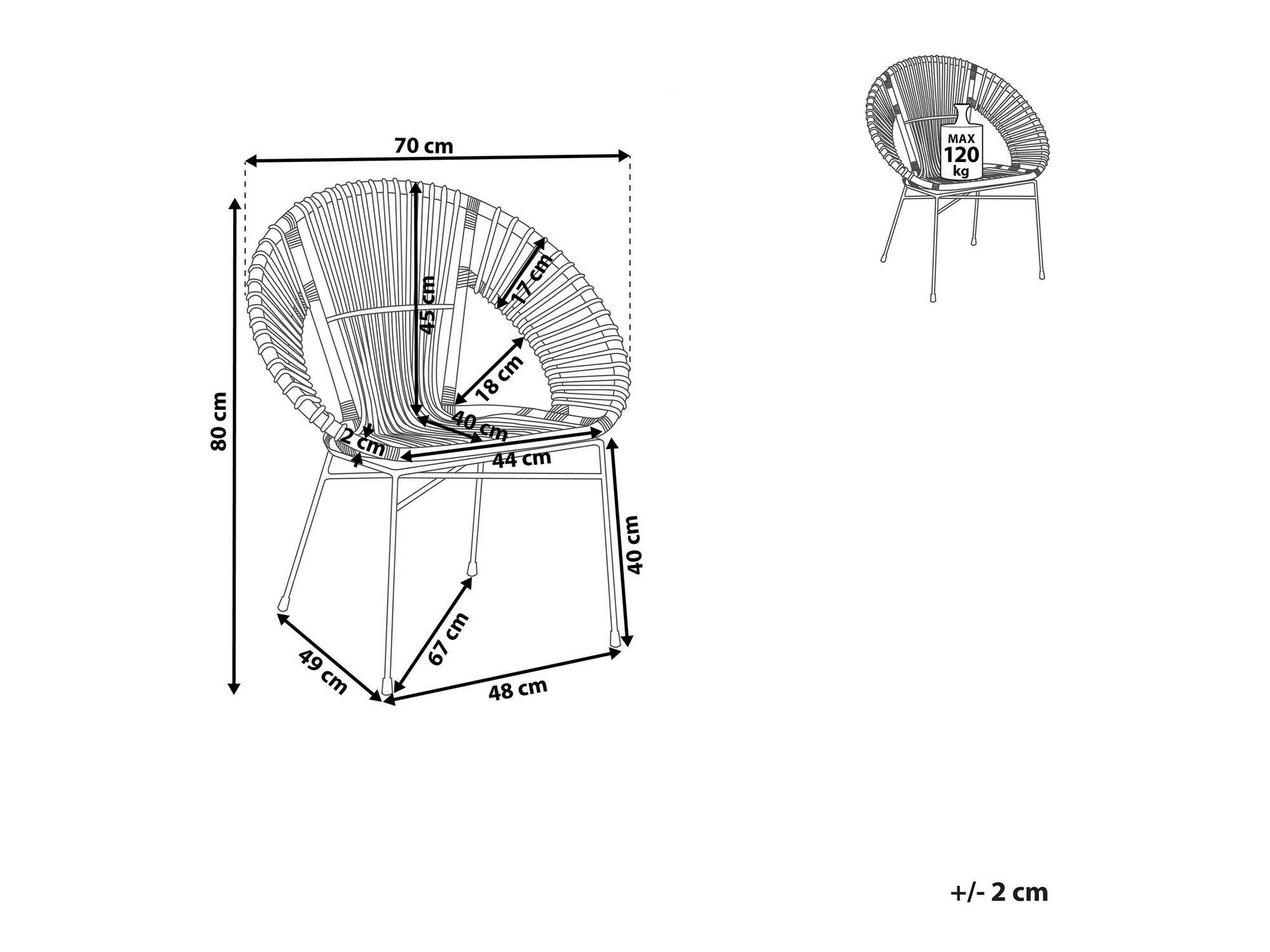 Stolica Berwyn 2294 (Tamno smeđa)