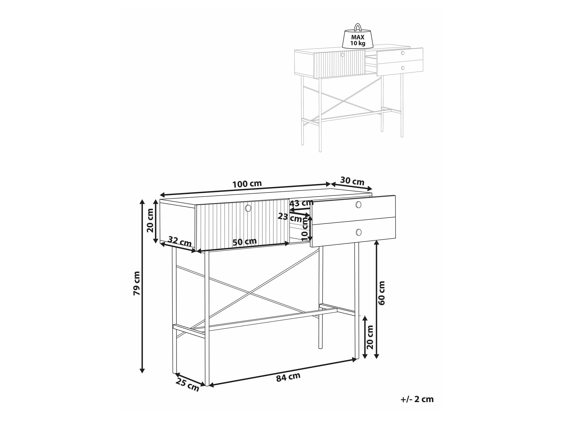 Konzolni stolić Berwyn 2300
