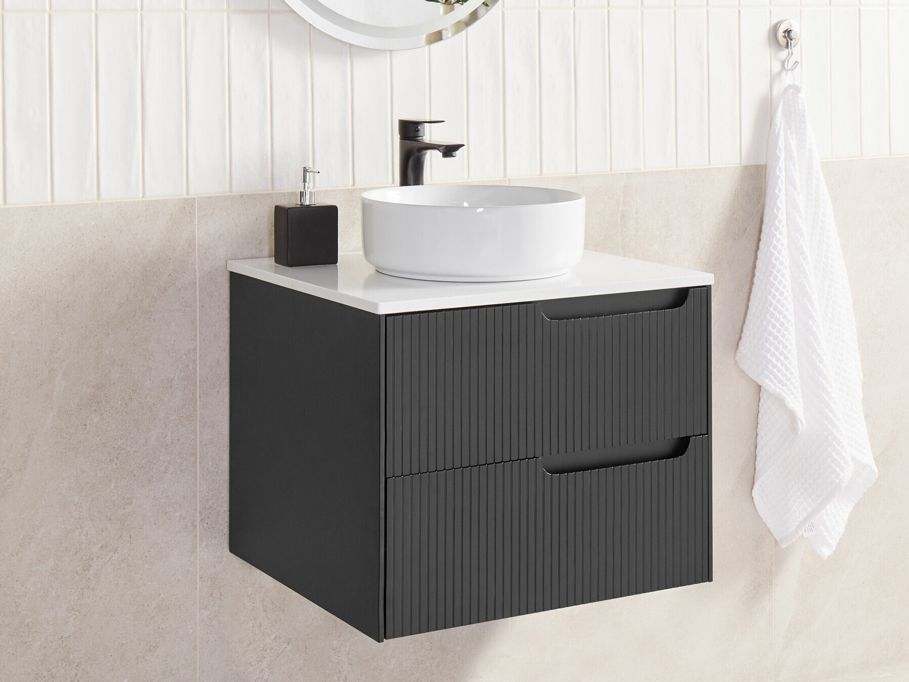 Zidni ormarić za umivaonik Berwyn 2305 (Crna)