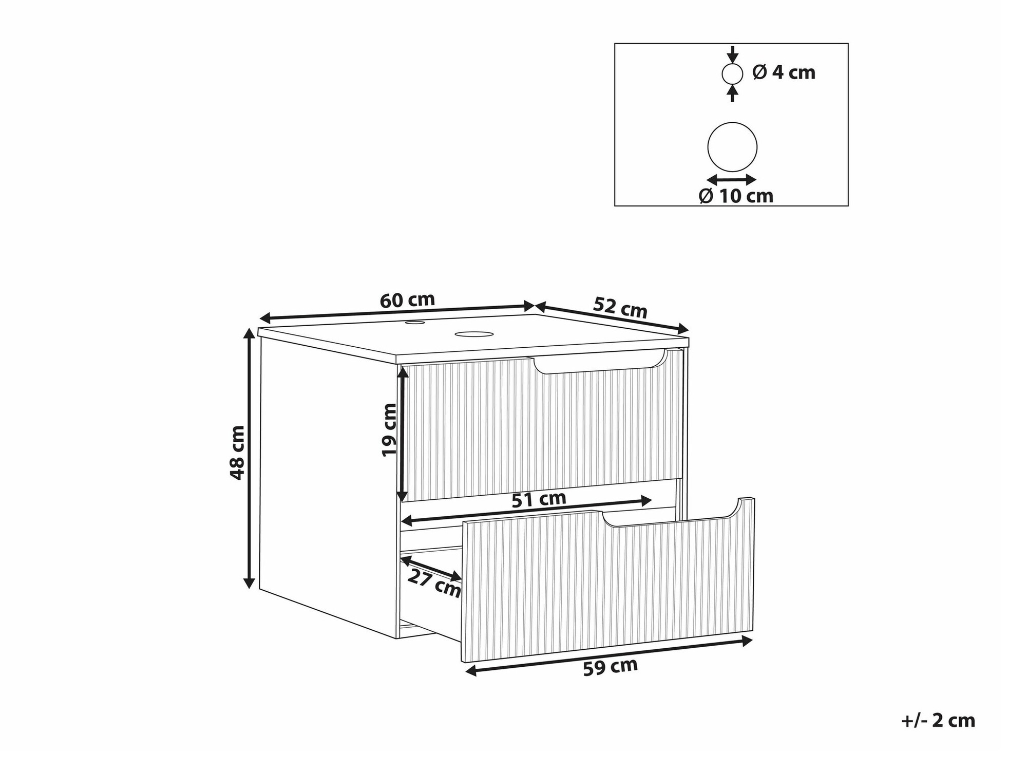 Zidni ormarić za umivaonik Berwyn 2305 (Crna)