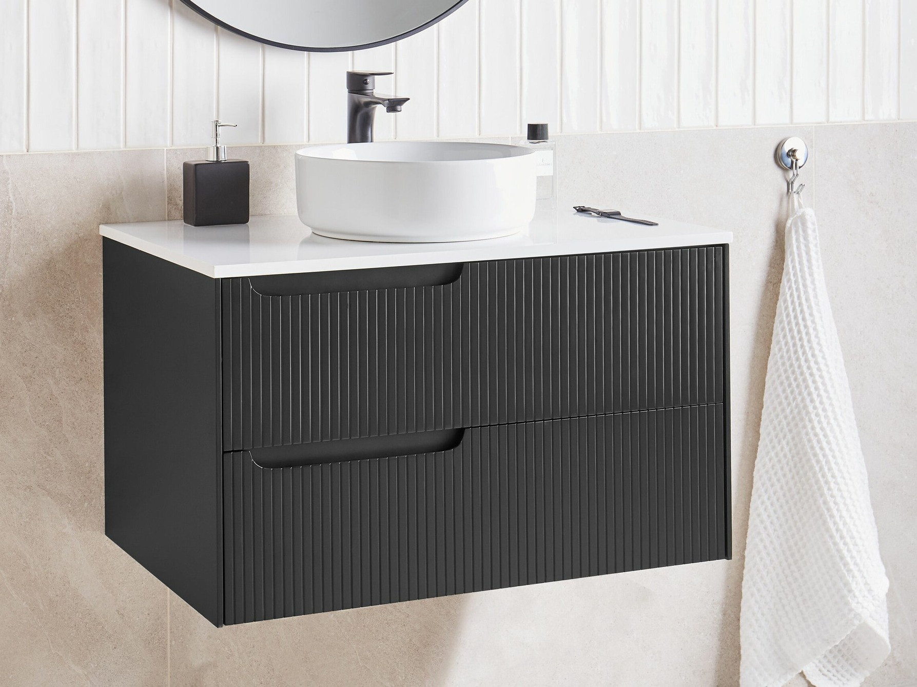 Zidni ormarić za umivaonik Berwyn 2307 (Crna)