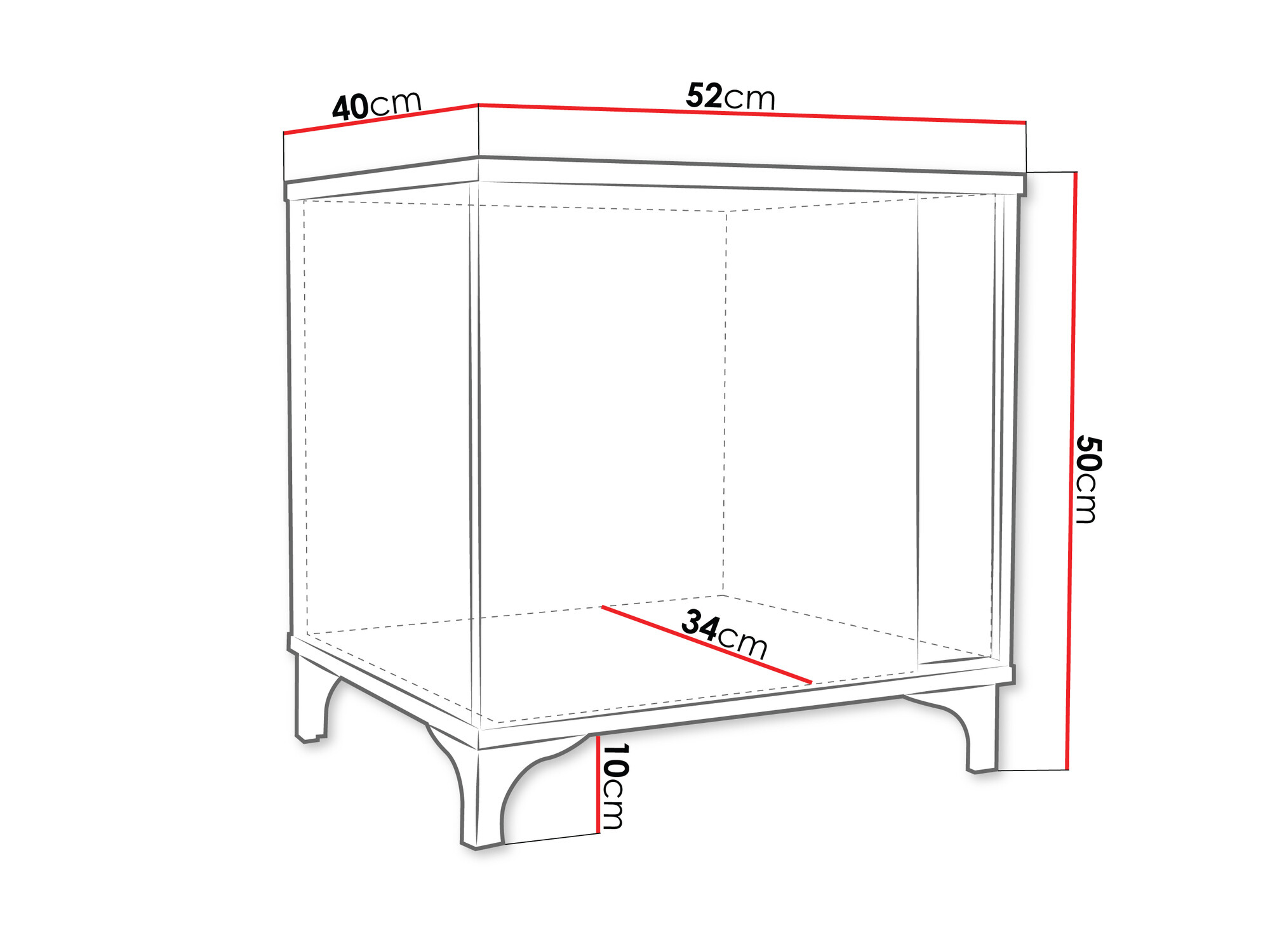 Noćni ormarić Florem I (Bijela + Sjajno bijela + Svijetlo drvo)