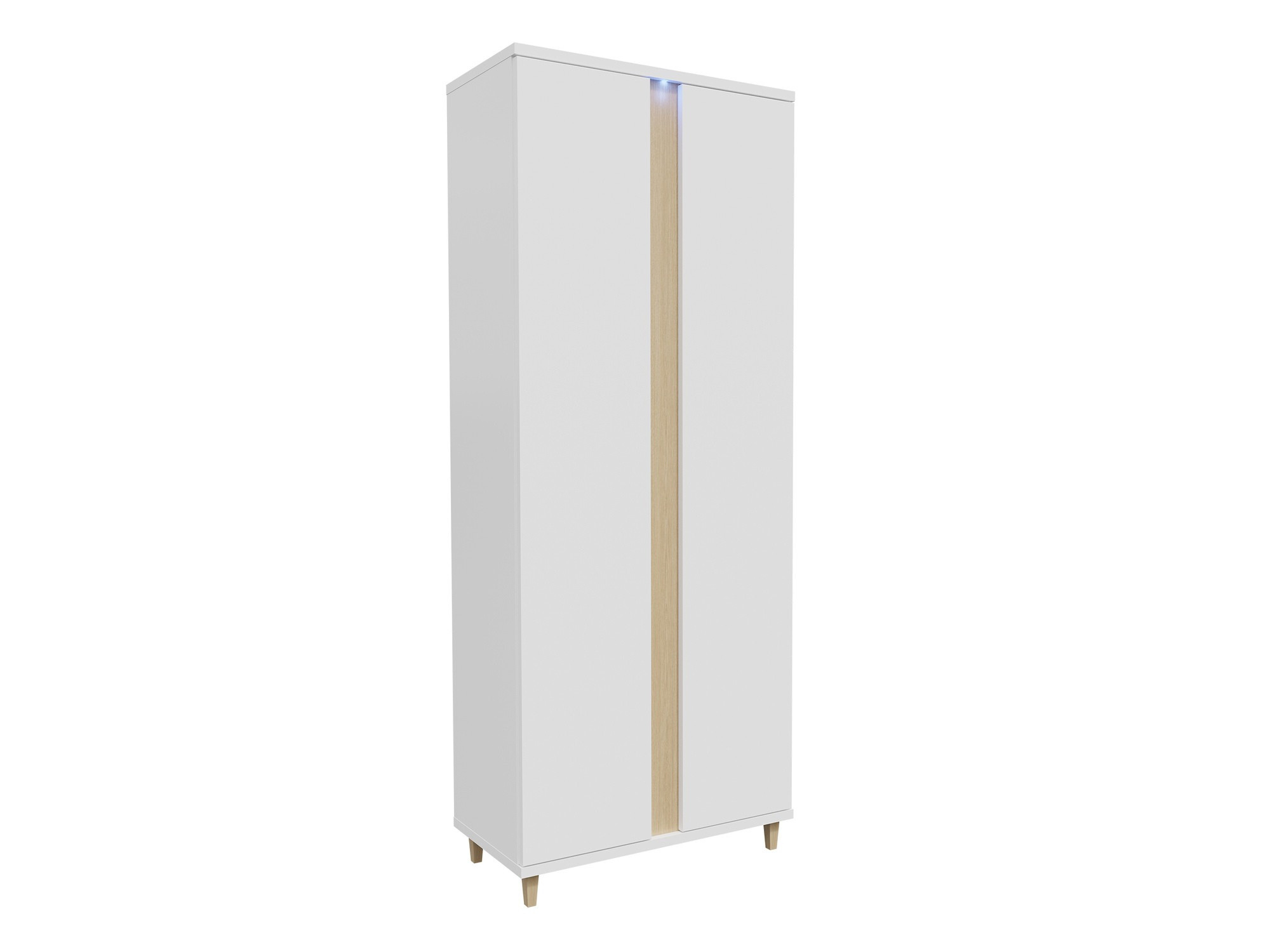 Ormar Florem (Bijela + Sjajno bijela + Svijetlo drvo)