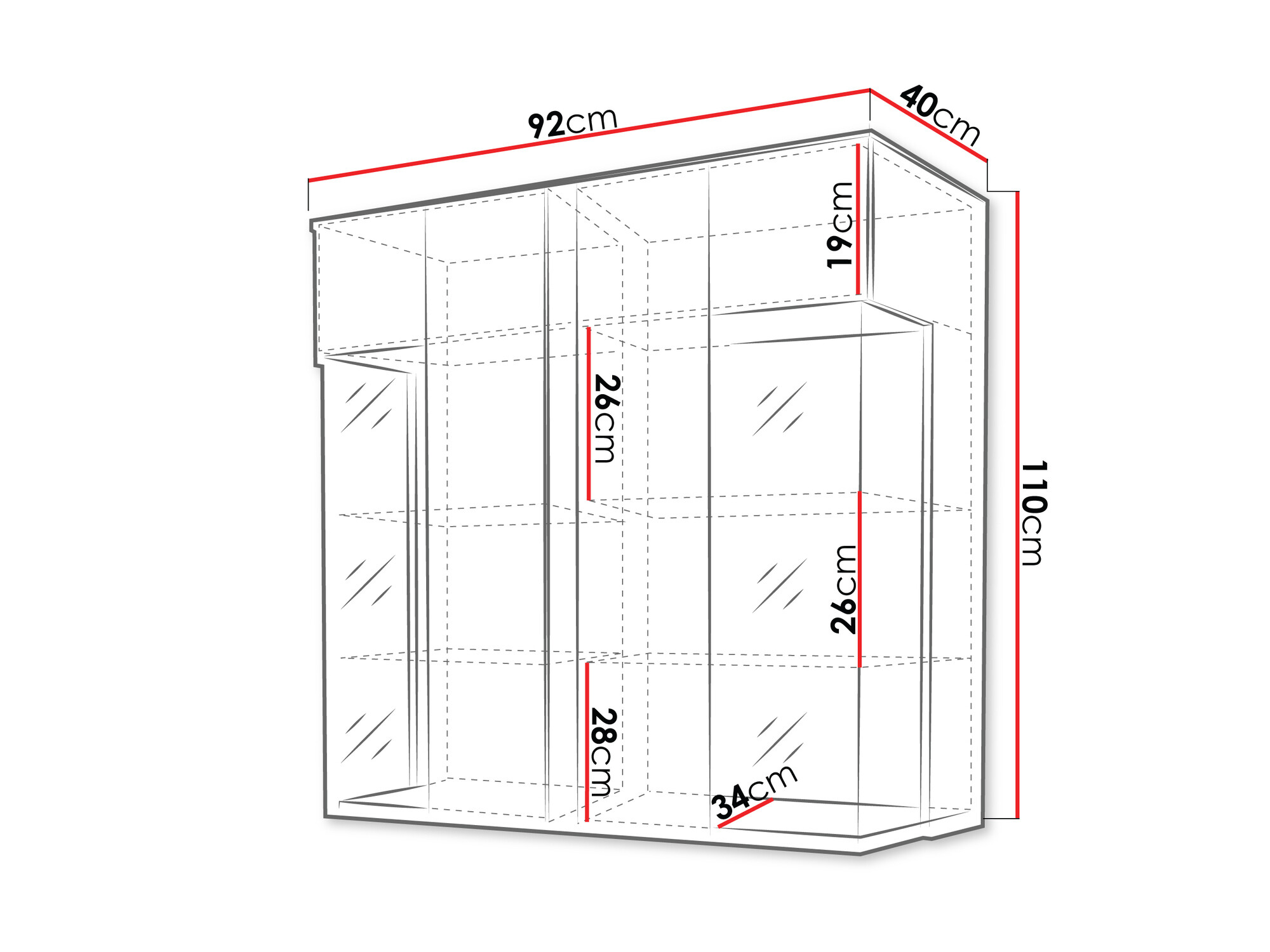 Ormarić Florem III (Bijela + Sjajno bijela + Svijetlo drvo)