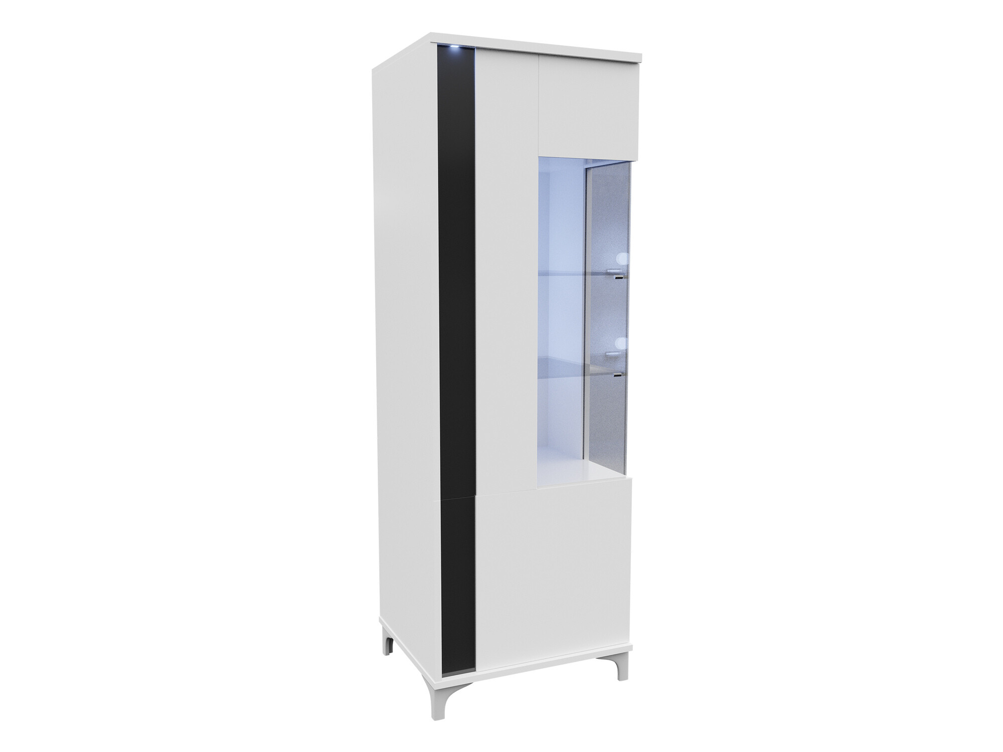 Polica Florem (Bijela + Sjajno bijela + Sjajno crna)