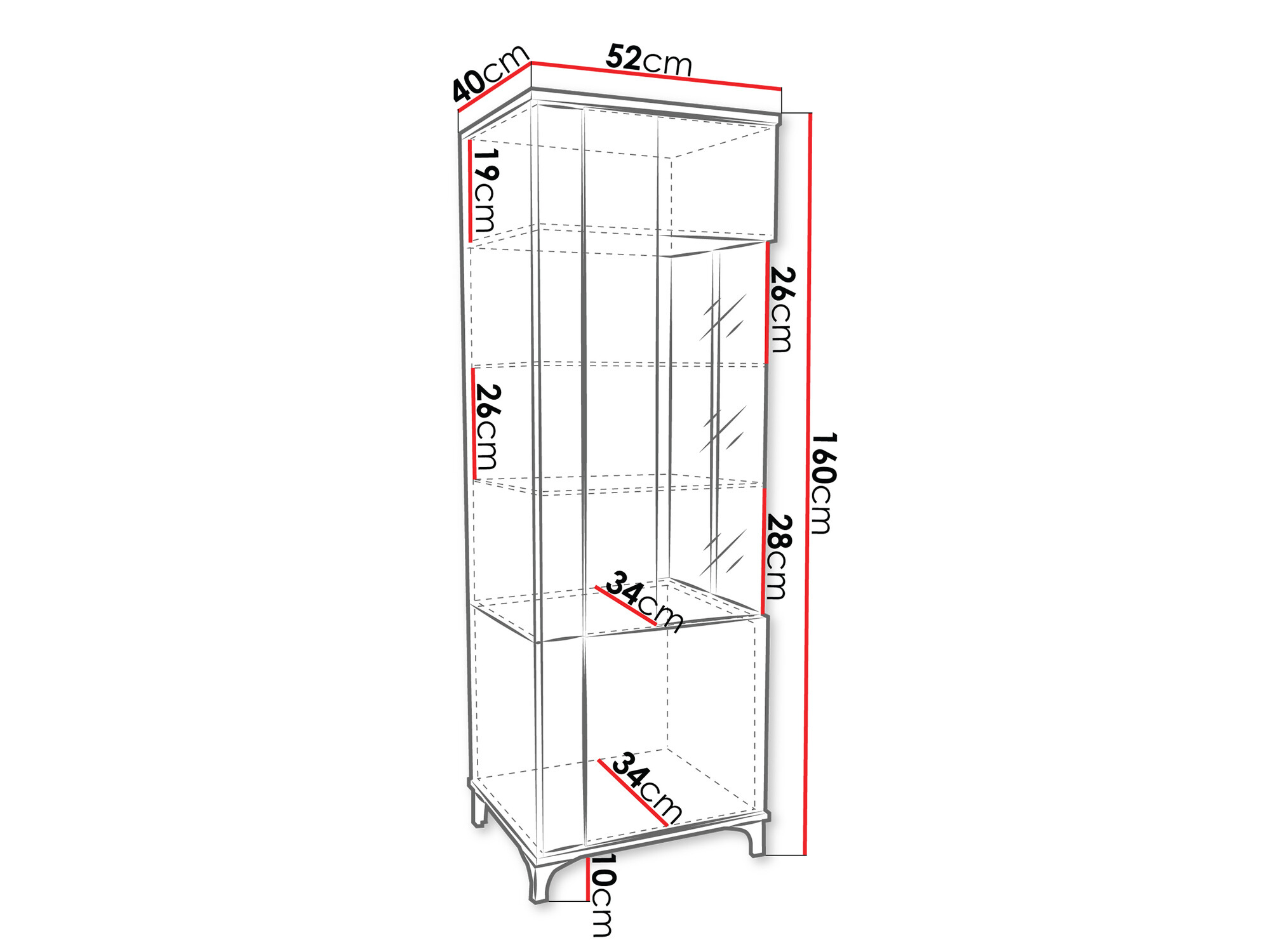 Polica Florem (Bijela + Sjajno bijela + Svijetlo drvo)