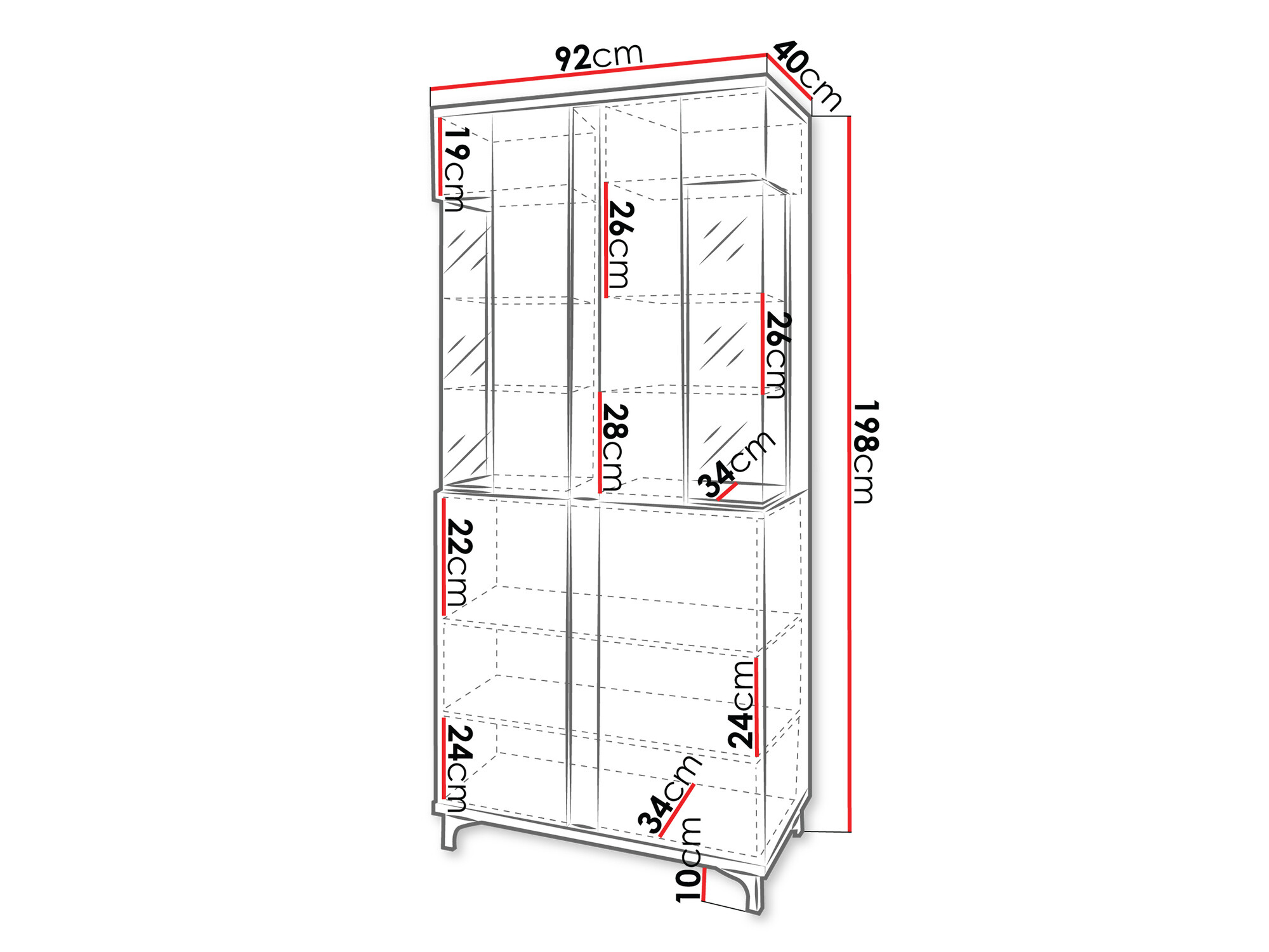 Polica Livseri 116 (Bijela + Sjajno bijela + Sjajno crna)