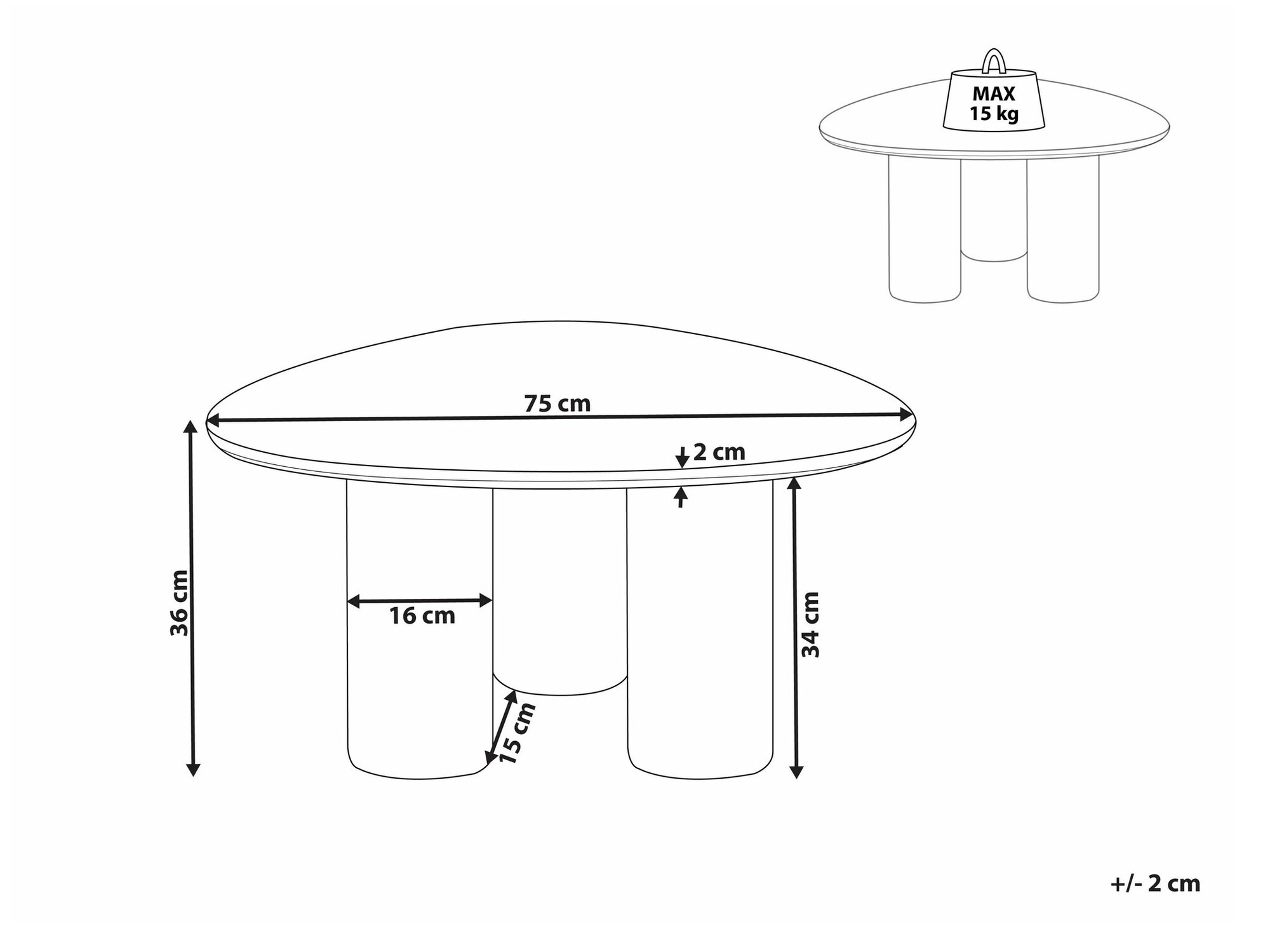 Stolić za kavu Berwyn 2310 (Tamno drvo)