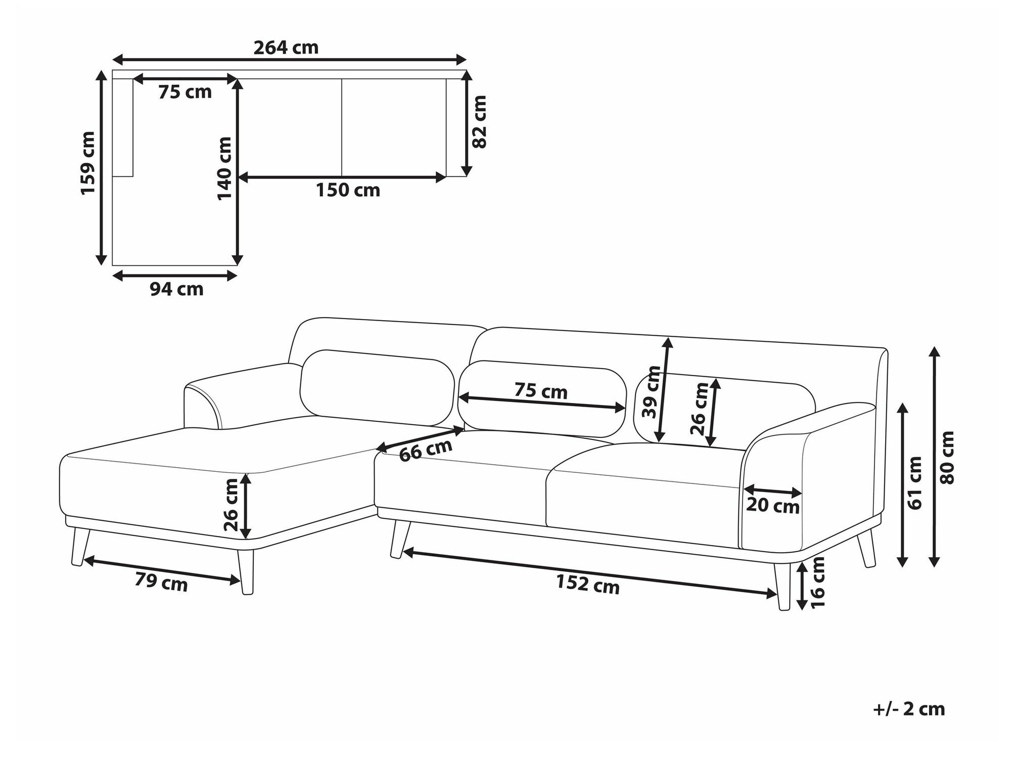 Kutna garnitura Berwyn 1747 (Bež)