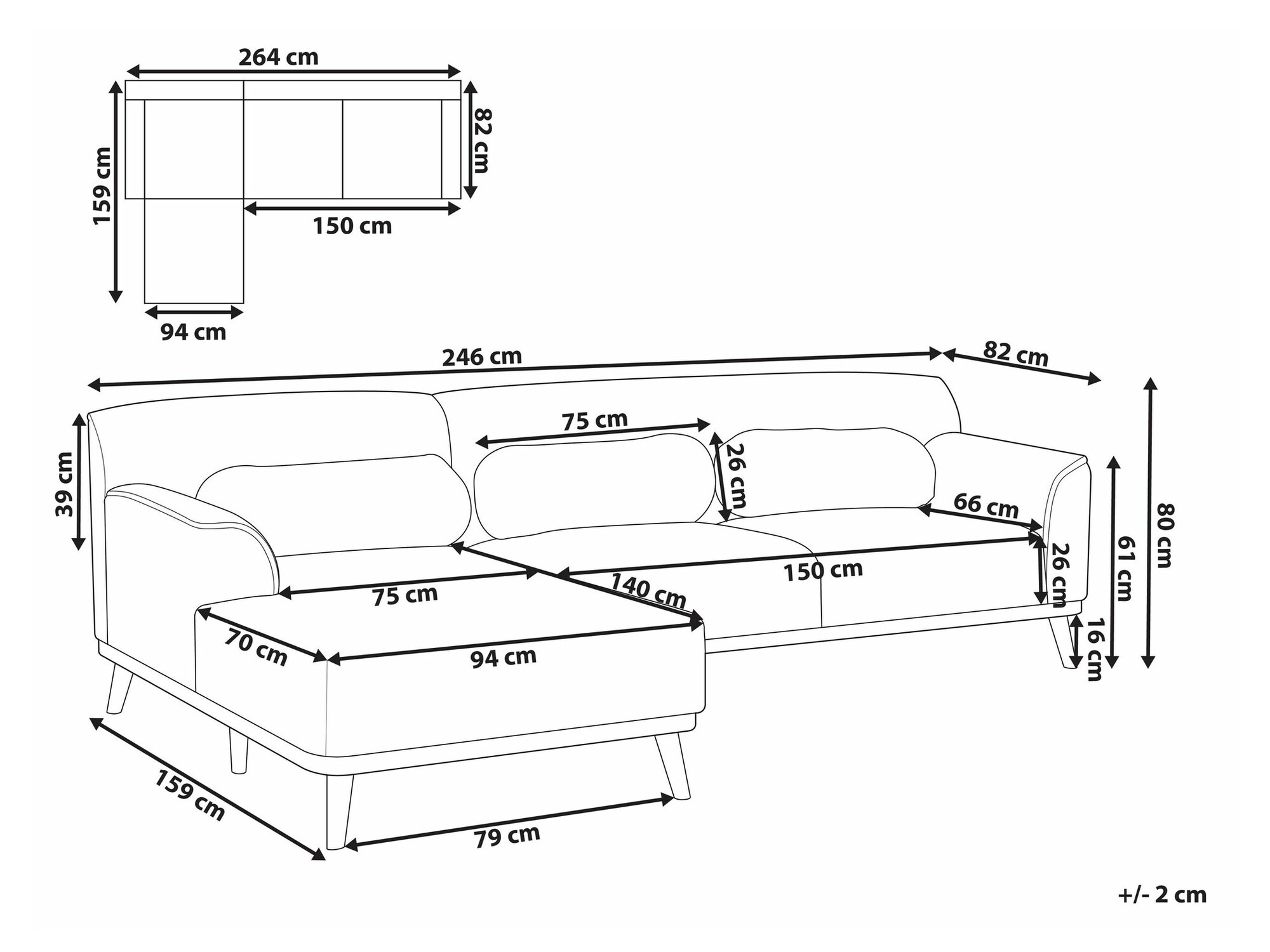 Kutna garnitura Berwyn 1747 (Bijela)