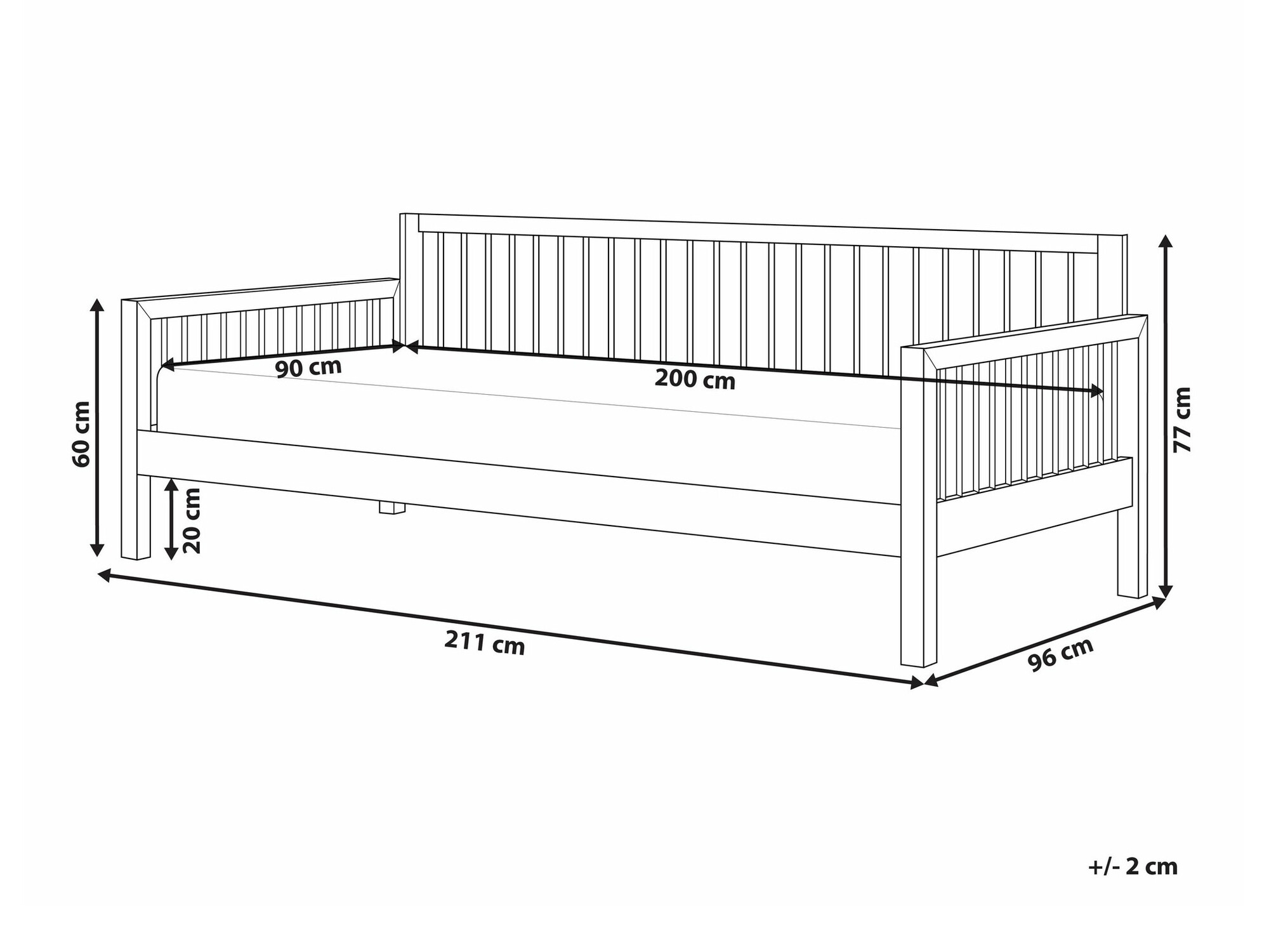 Krevet Berwyn 2533 (Svijetlo drvo)