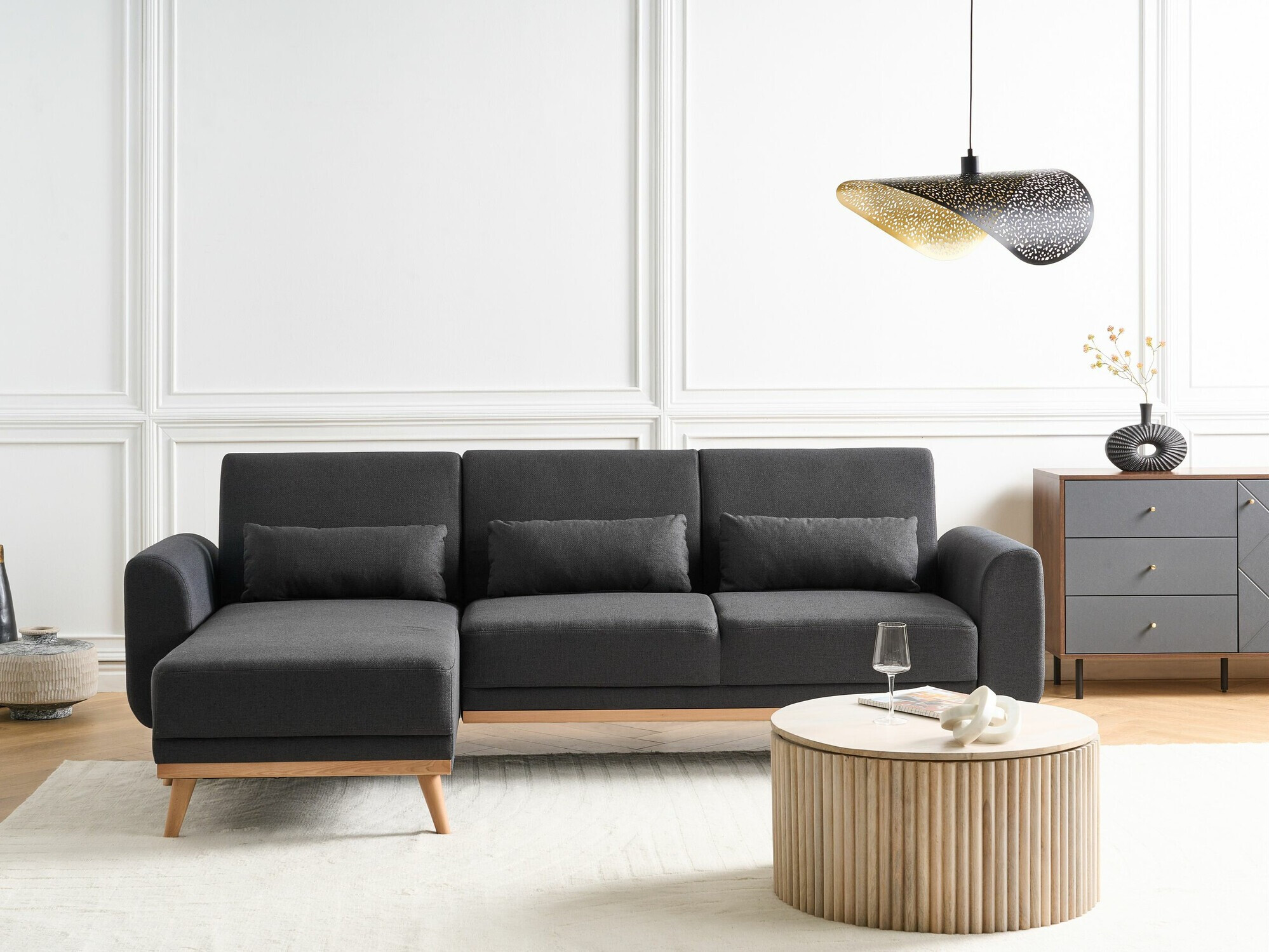 Kutna garnitura Berwyn 2323 (Crna)