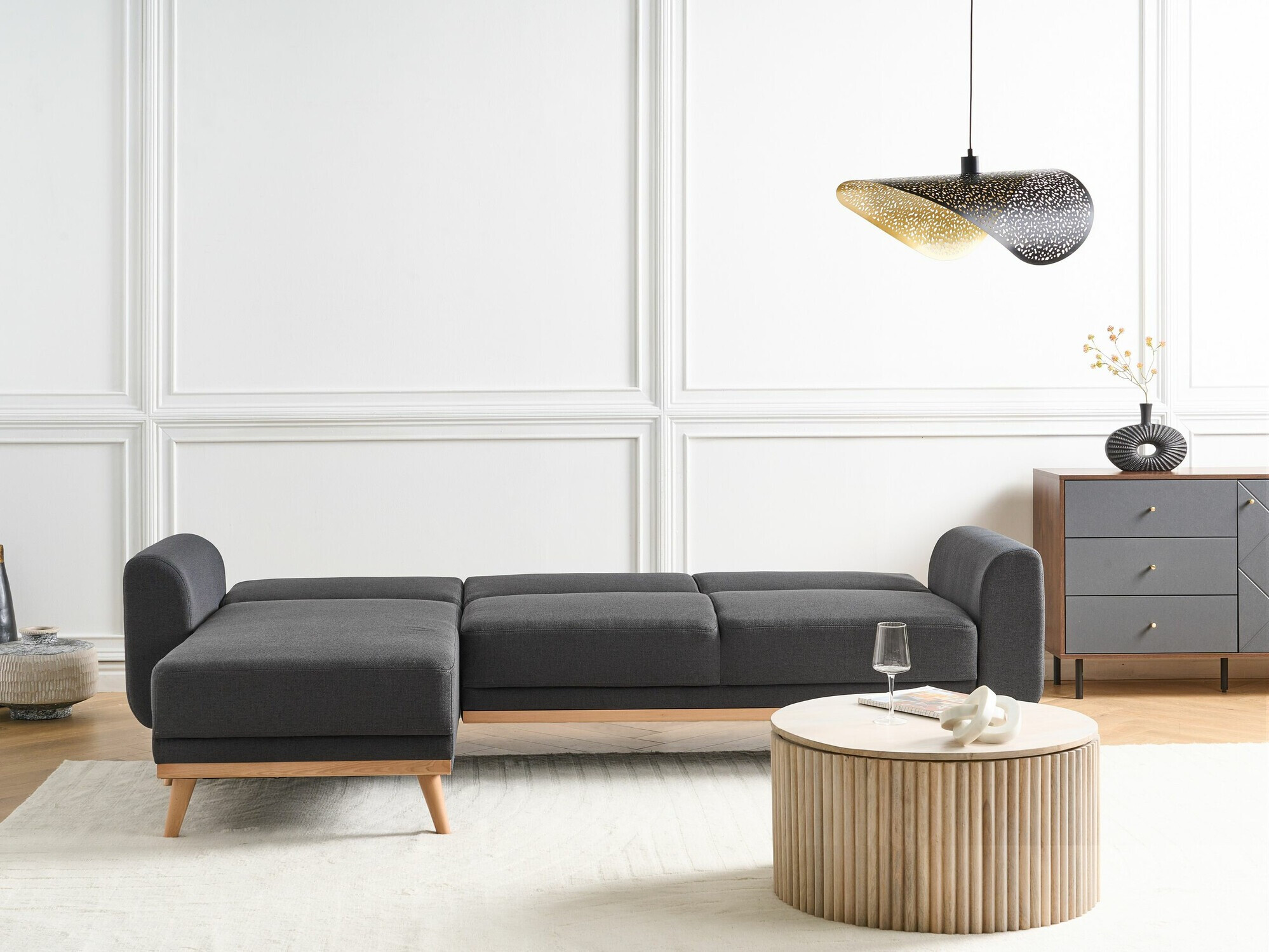 Kutna garnitura Berwyn 2323 (Crna)