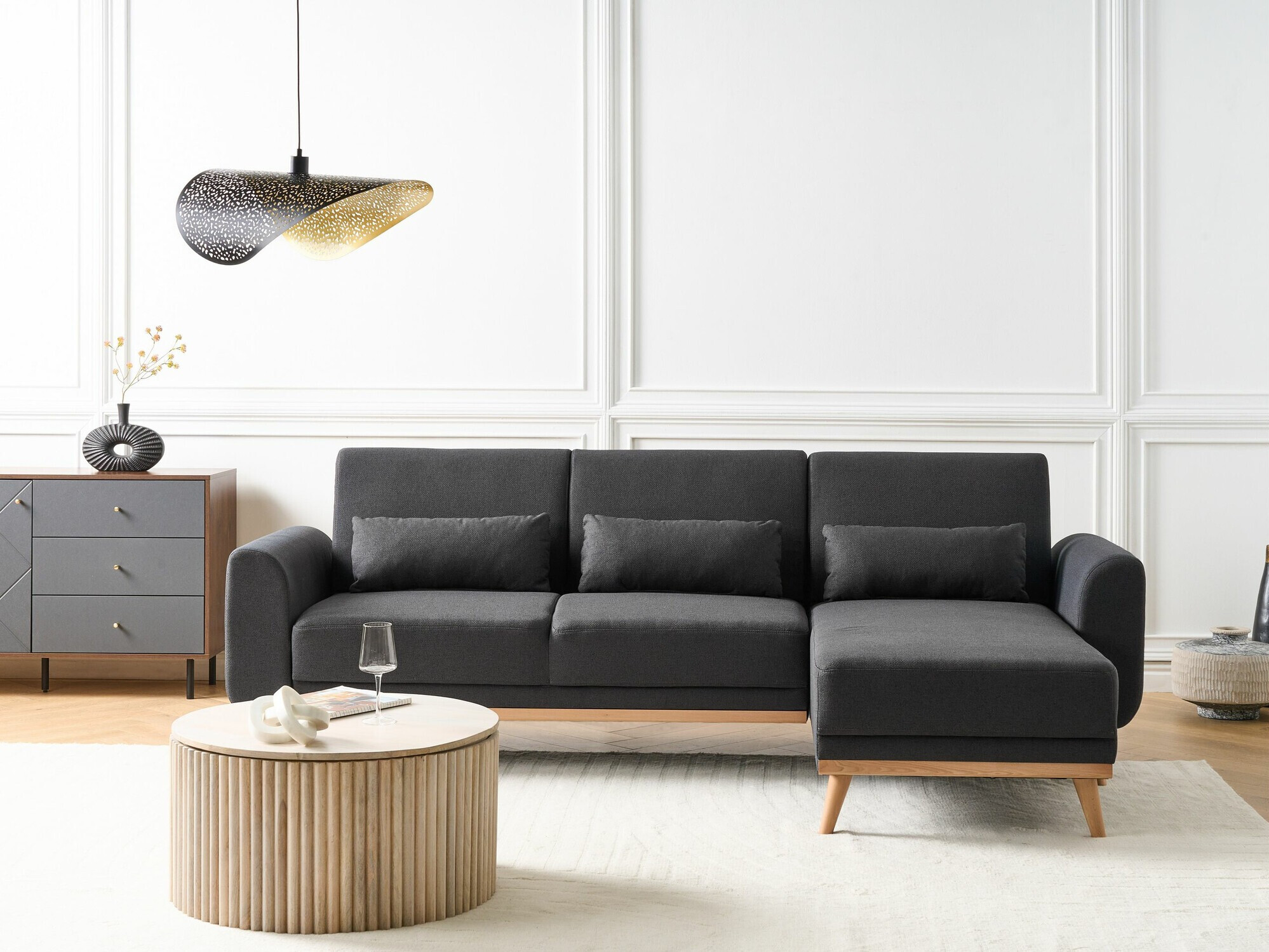 Kutna garnitura Berwyn 2323 (Crna)