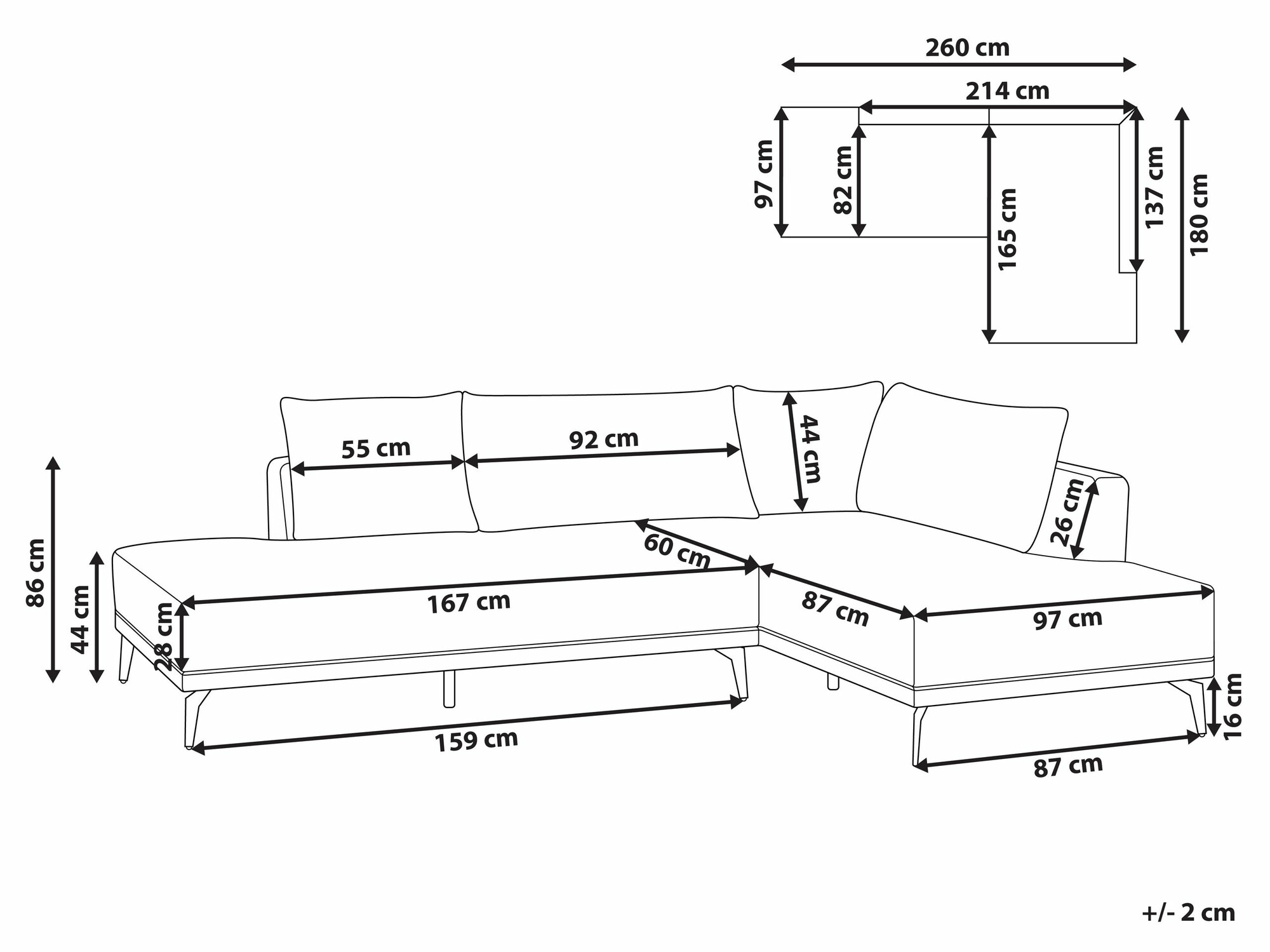Modularna kutna garnitura Berwyn 2326 (Bež)