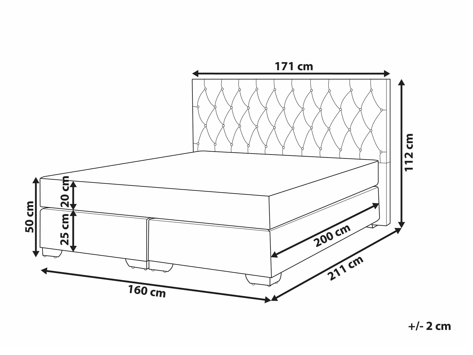 Boxspring krevet Berwyn 2332