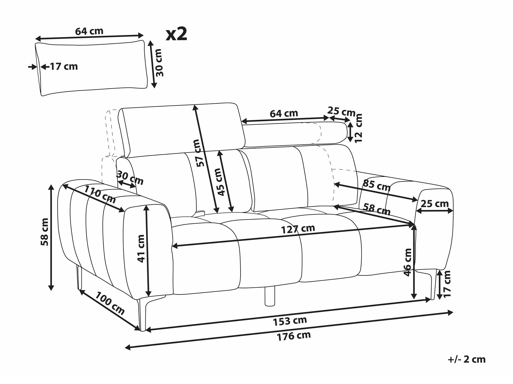 Kauč Berwyn 2329 (Bijela)