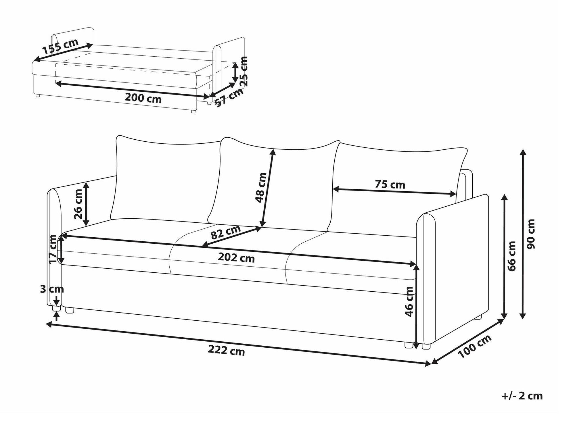 Kauč na razvlačenje Berwyn 2328 (Taupe)
