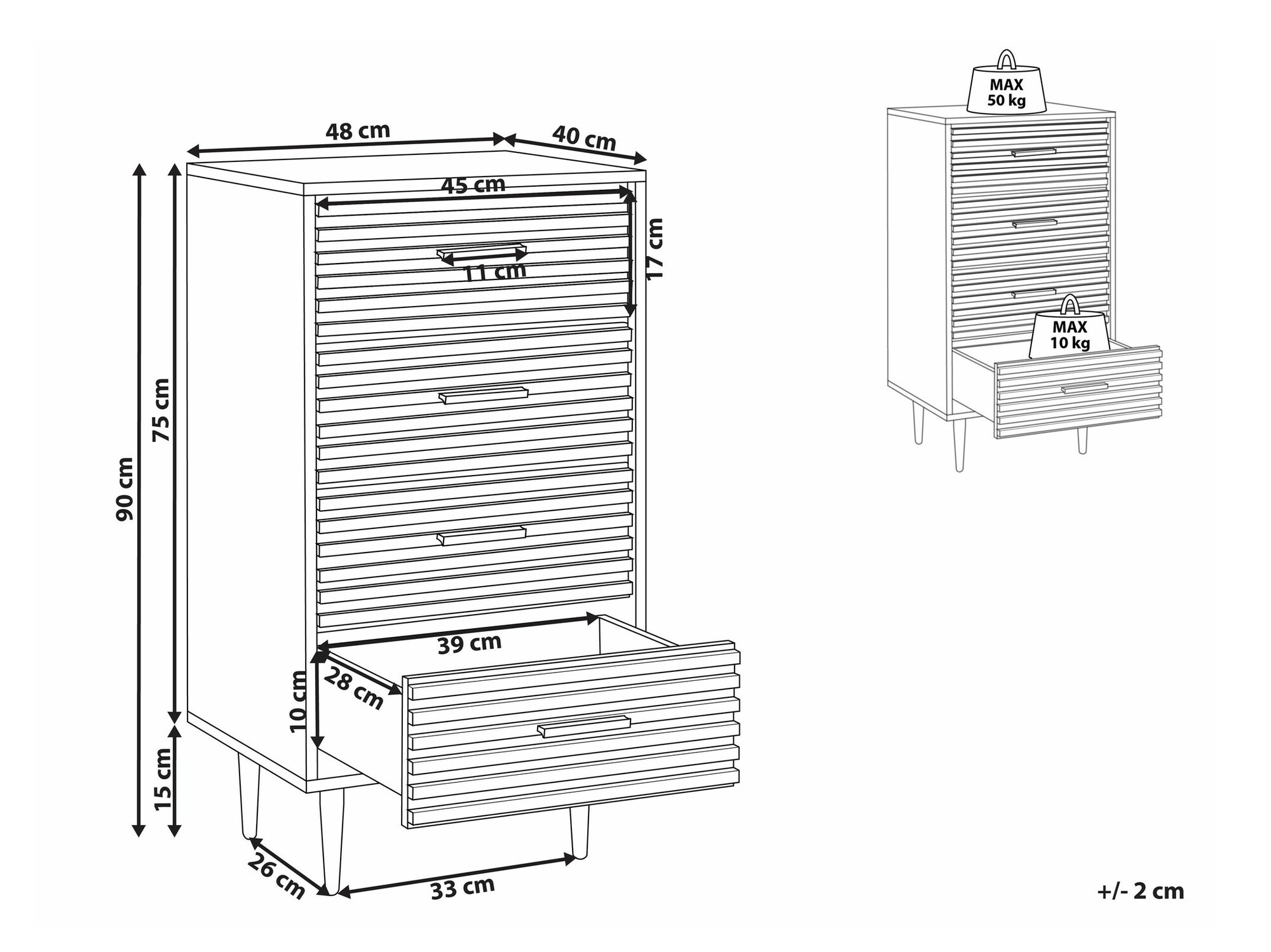 Komoda Berwyn 2912 (Tamno smeđa)