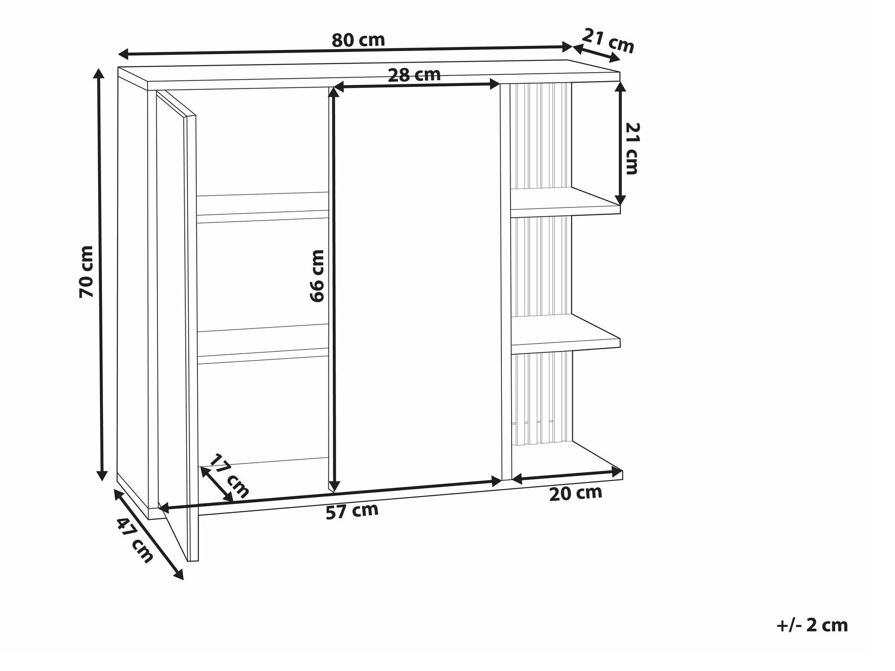 Kupaonski ormarić s ogledalom Berwyn 2343