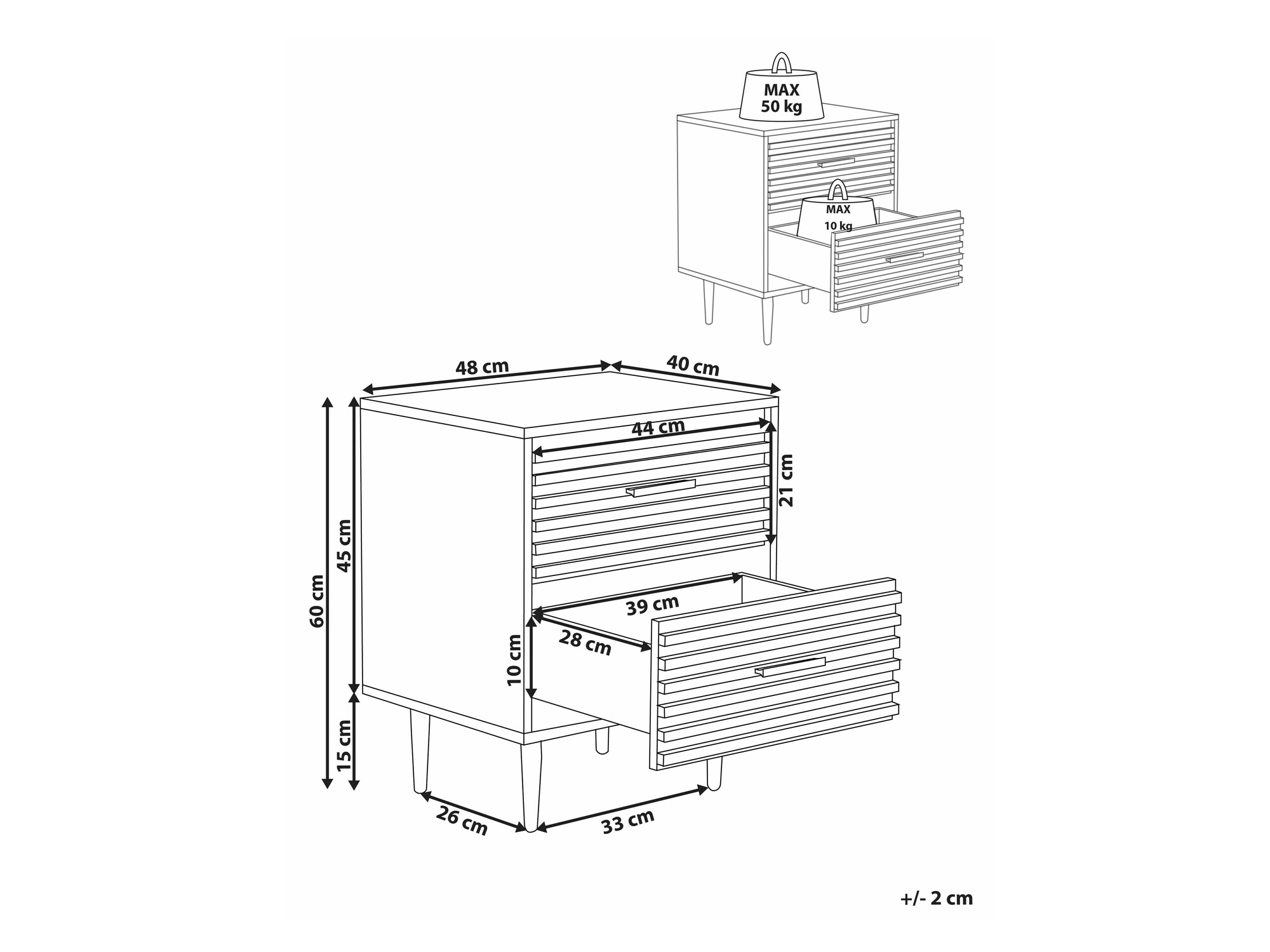 Noćni ormarić Berwyn 2913 (Tamno smeđa)