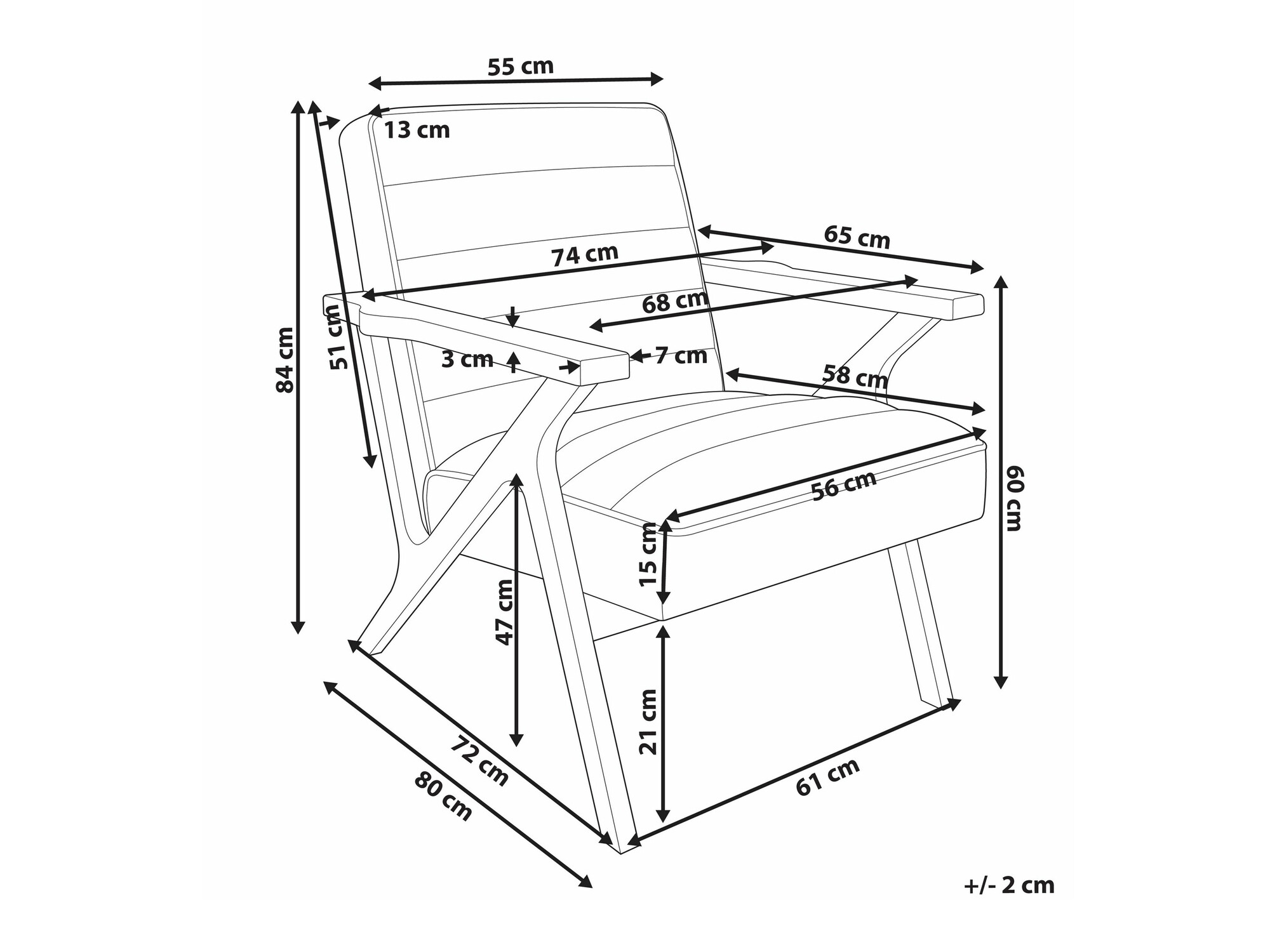Fotelja Berwyn 2351 (Bijela)