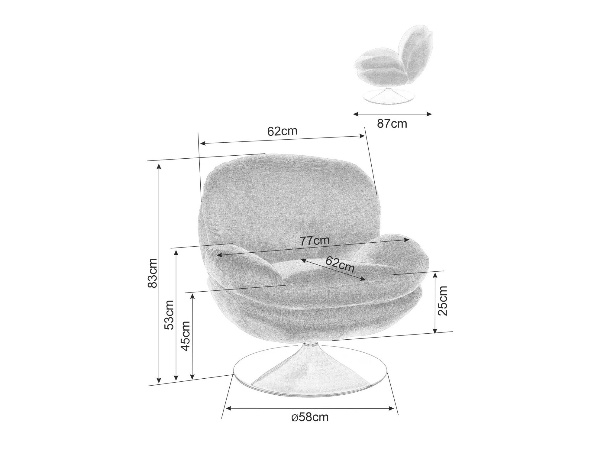 Fotelja Detroit 700 (Tamno žuta)