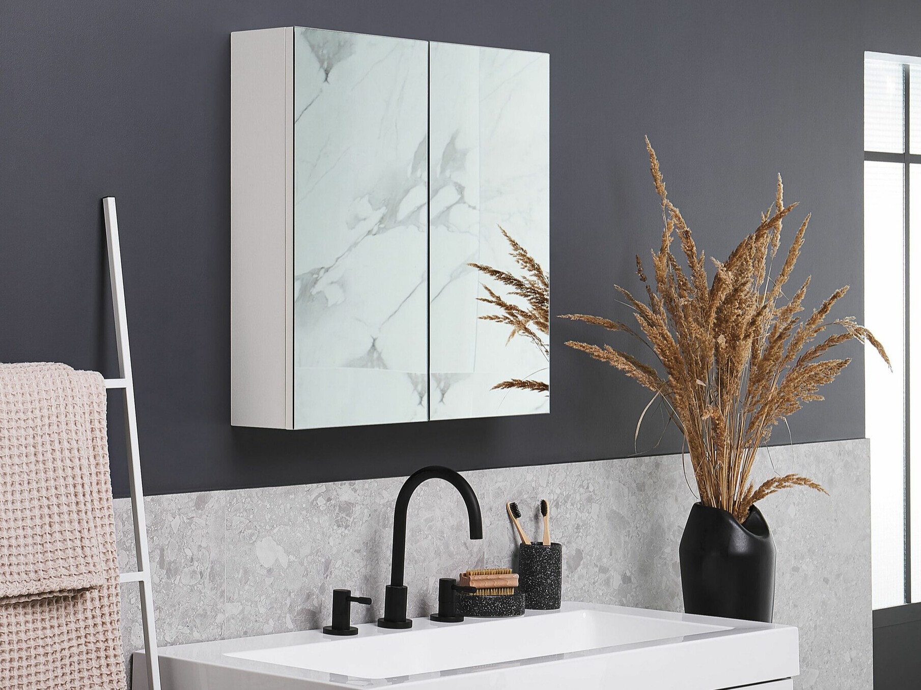 Kupaonski ormarić s ogledalom Berwyn 2349 (Bijela)