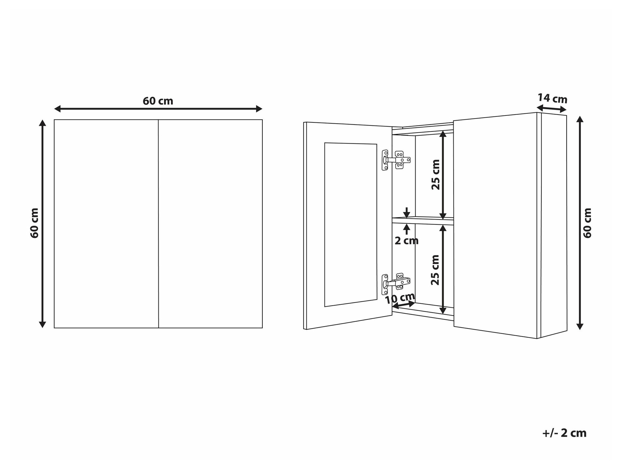 Kupaonski ormarić s ogledalom Berwyn 2349 (Bijela)