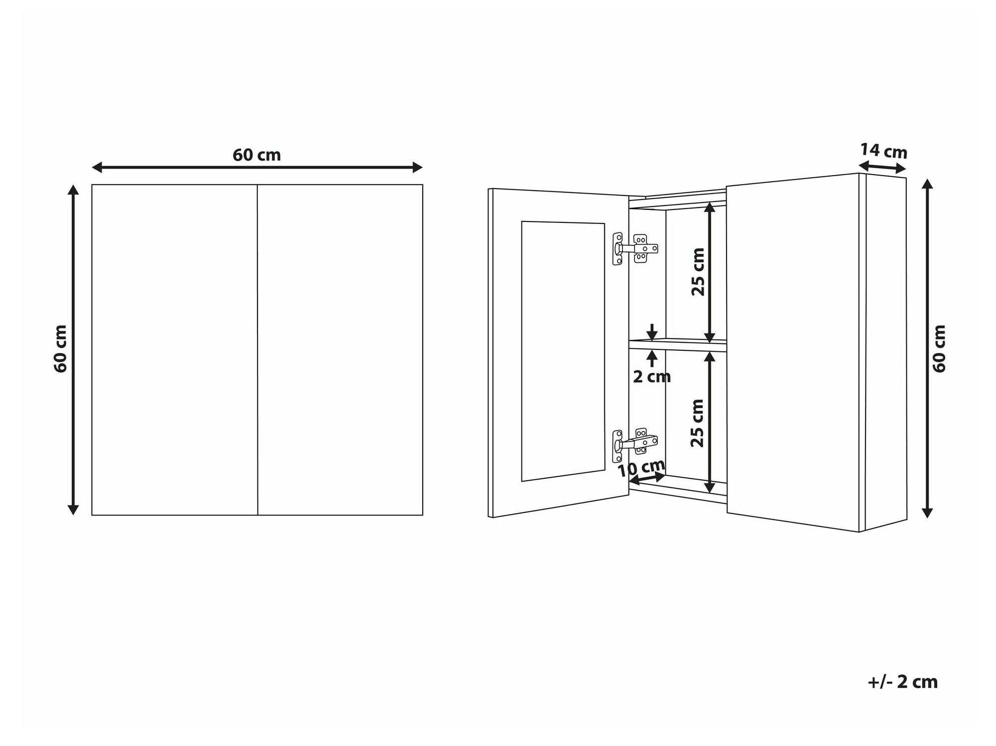 Kupaonski ormarić s ogledalom Berwyn 2349 (Crna)