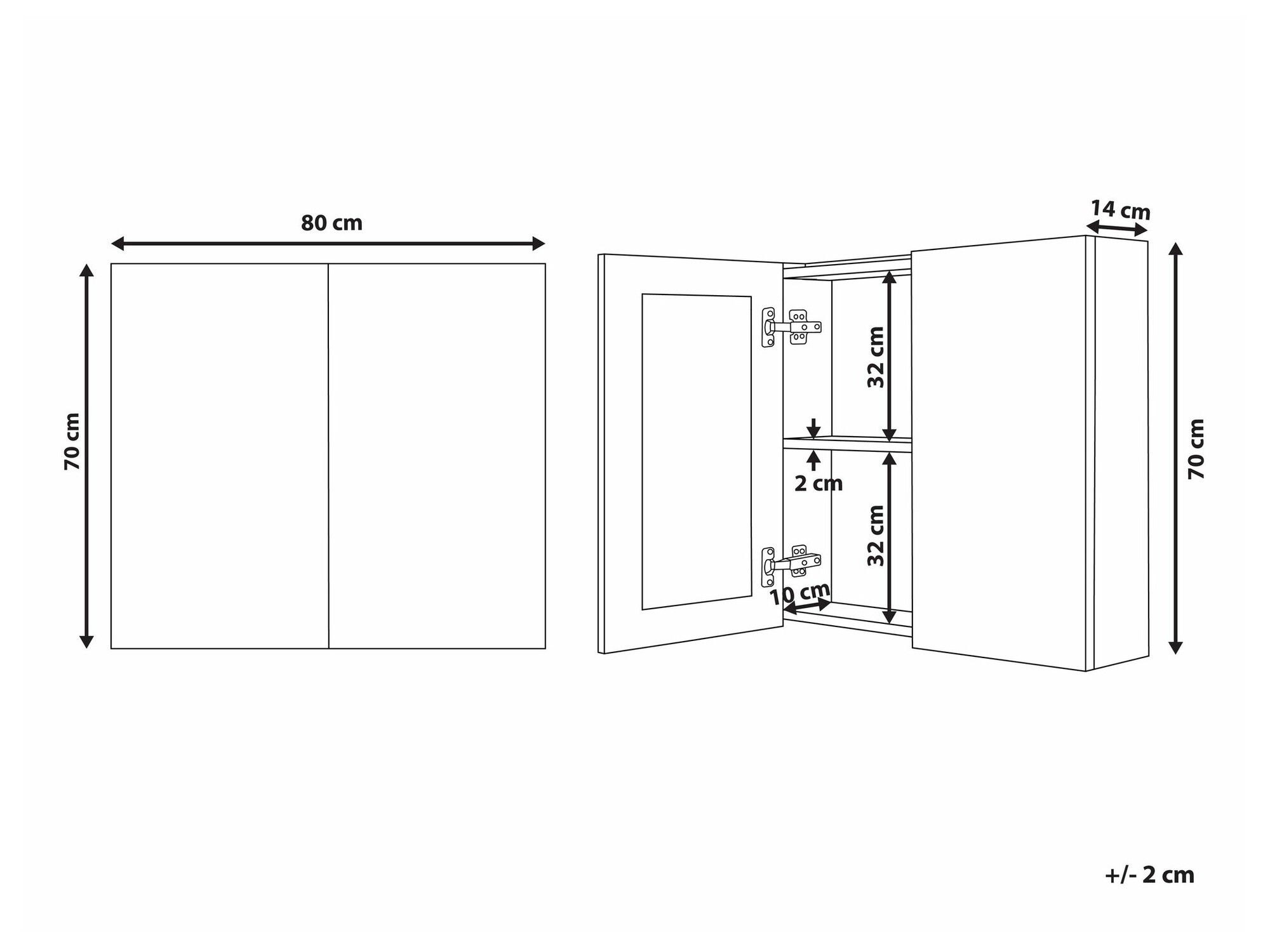 Kupaonski ormarić s ogledalom Berwyn 2350 (Bijela)