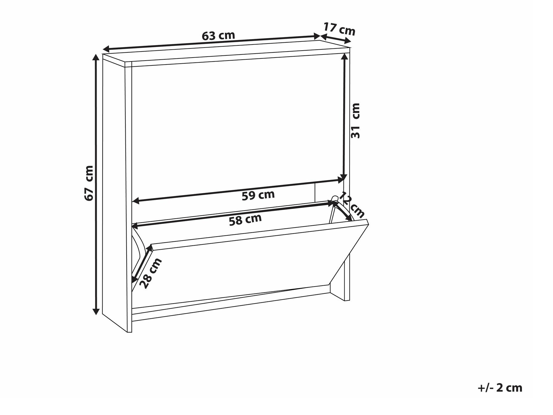 Ormarić za cipele Berwyn 2352 (Crna)