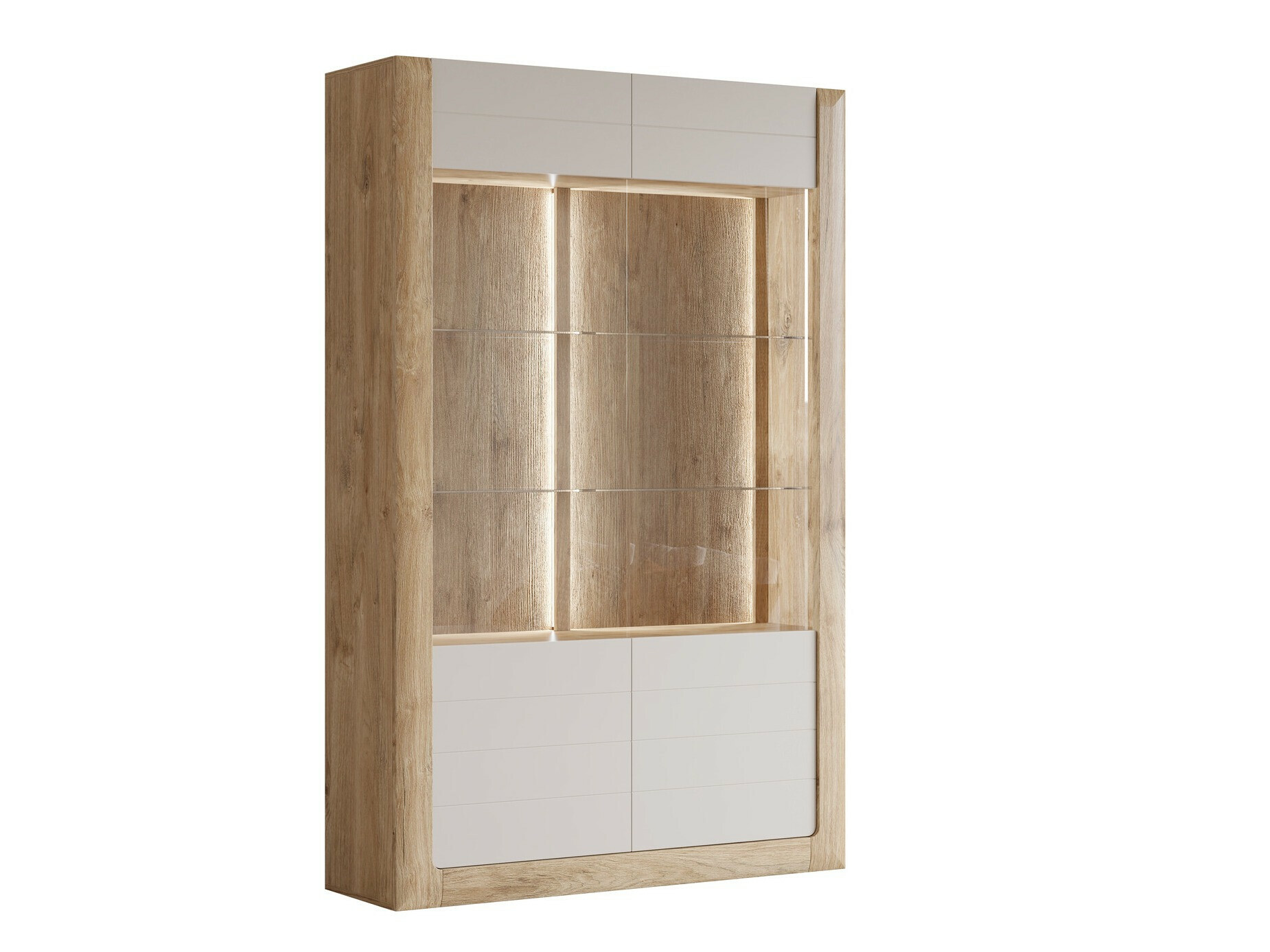 Polica Sovera 102 (Zlatni hrast + Svijetlo siva)