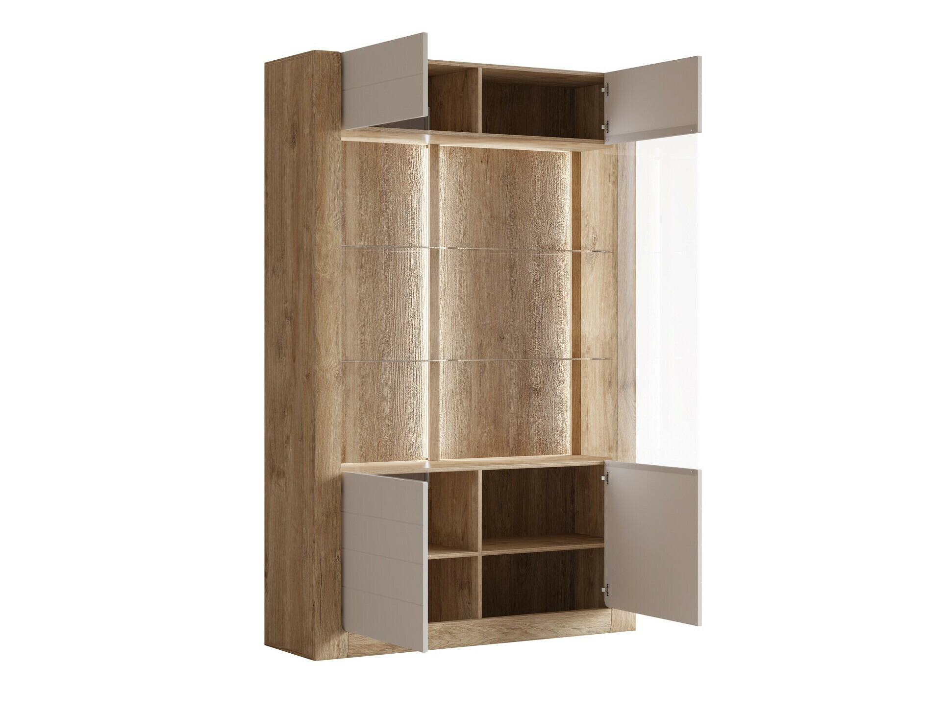 Polica Sovera 102 (Zlatni hrast + Svijetlo siva)