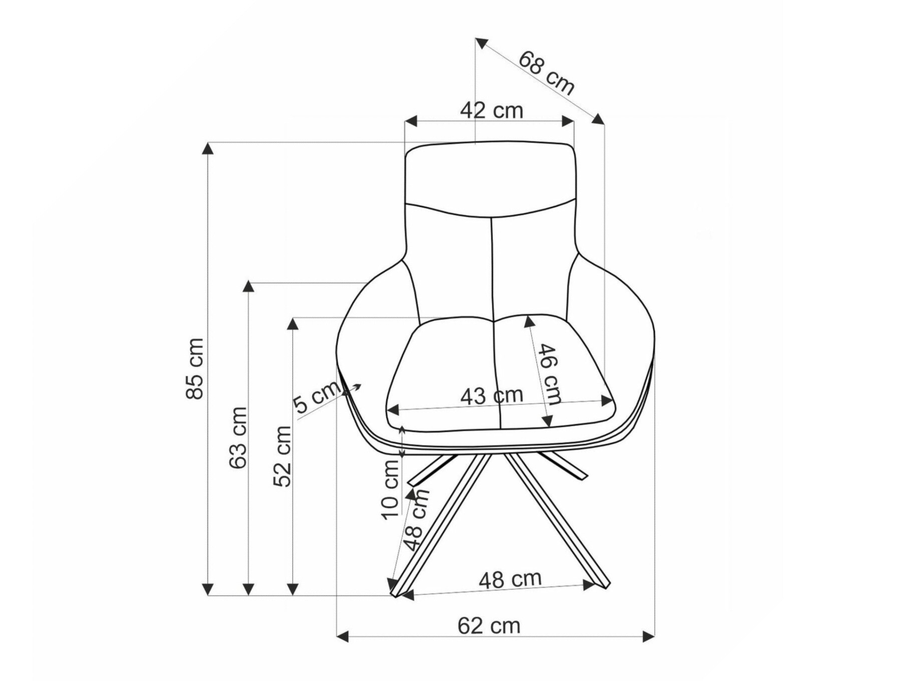Stolica Houston 1872 (Siva)