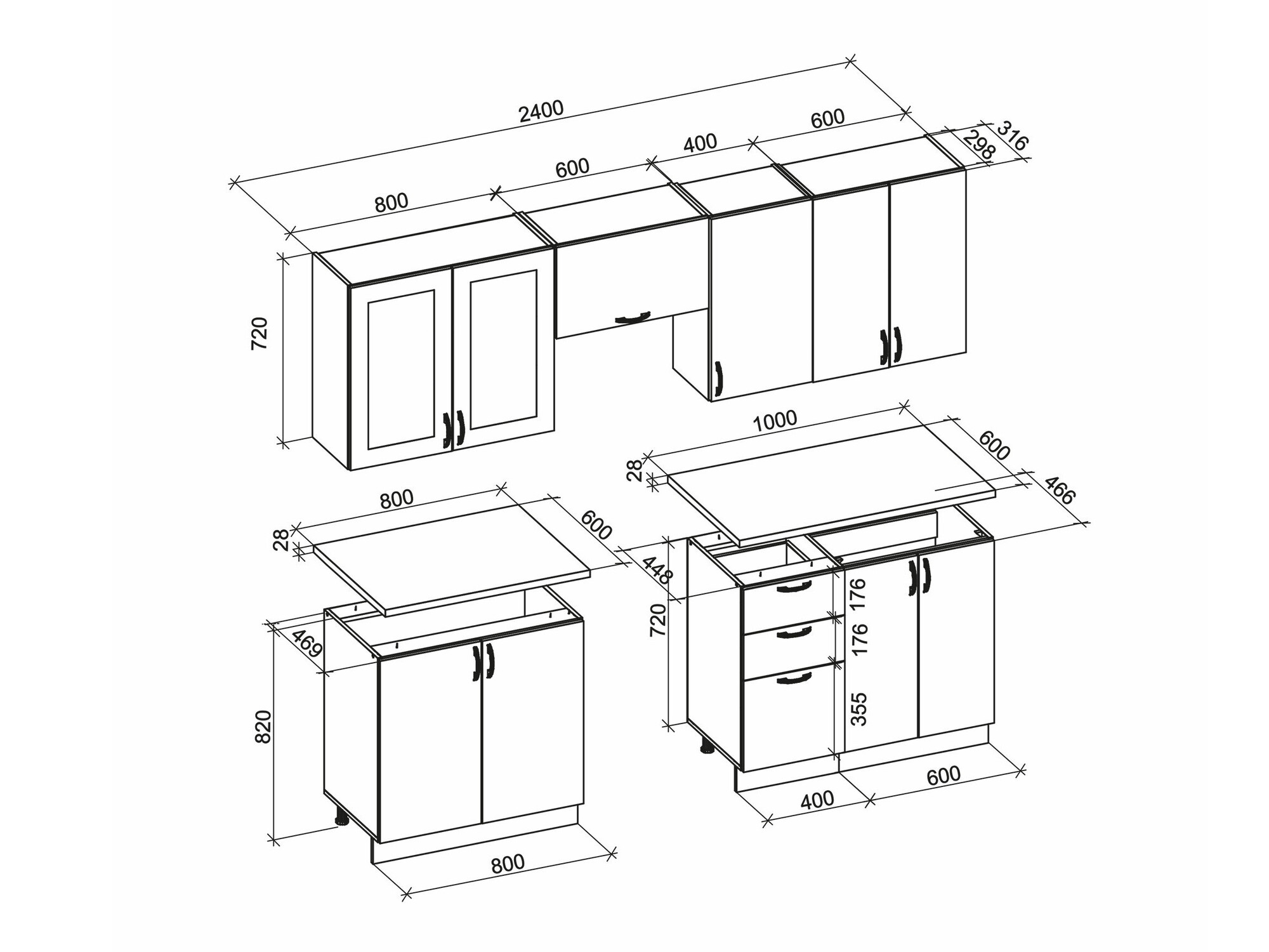 Kuhinjski set Houston 1877 (Bijela)