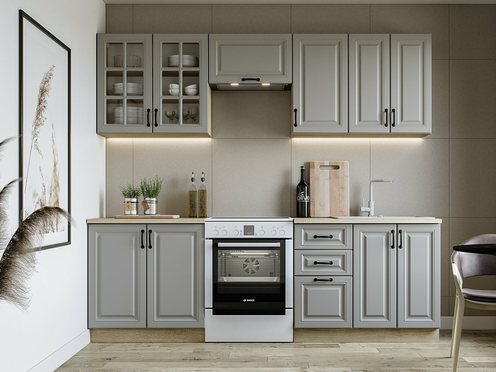 Kuhinjski set Houston 1877 (Siva)