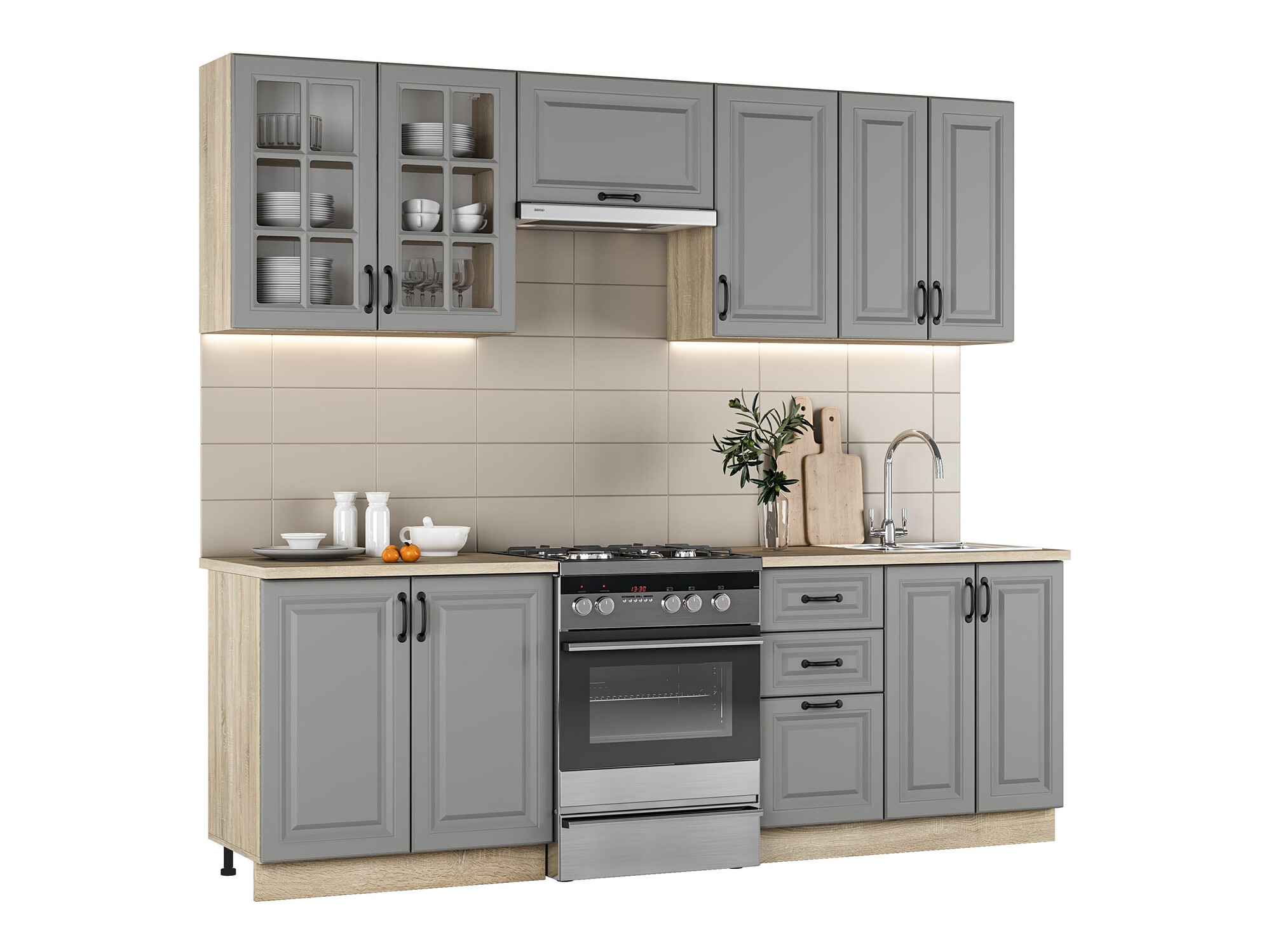 Kuhinjski set Houston 1877 (Siva)