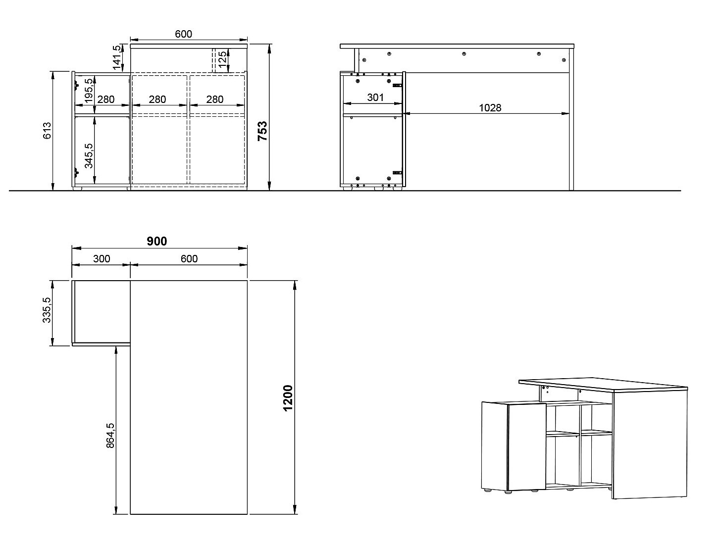 Kutni uredski stol Evarsoa 101 (Grafit + Navarra hrast)