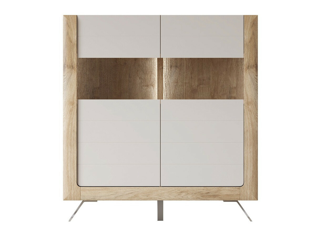 Polica Sovera 106 (Zlatni hrast + Svijetlo siva)