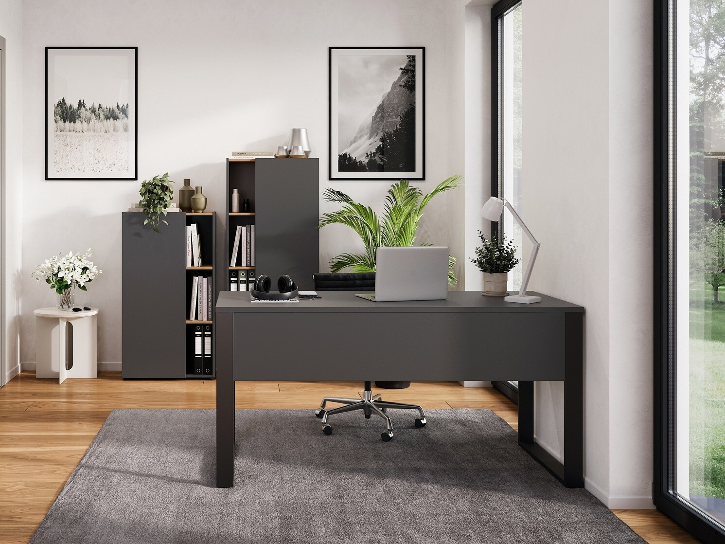 Set za kućni ured Evarsoa 106 (Grafit + Navarra hrast)