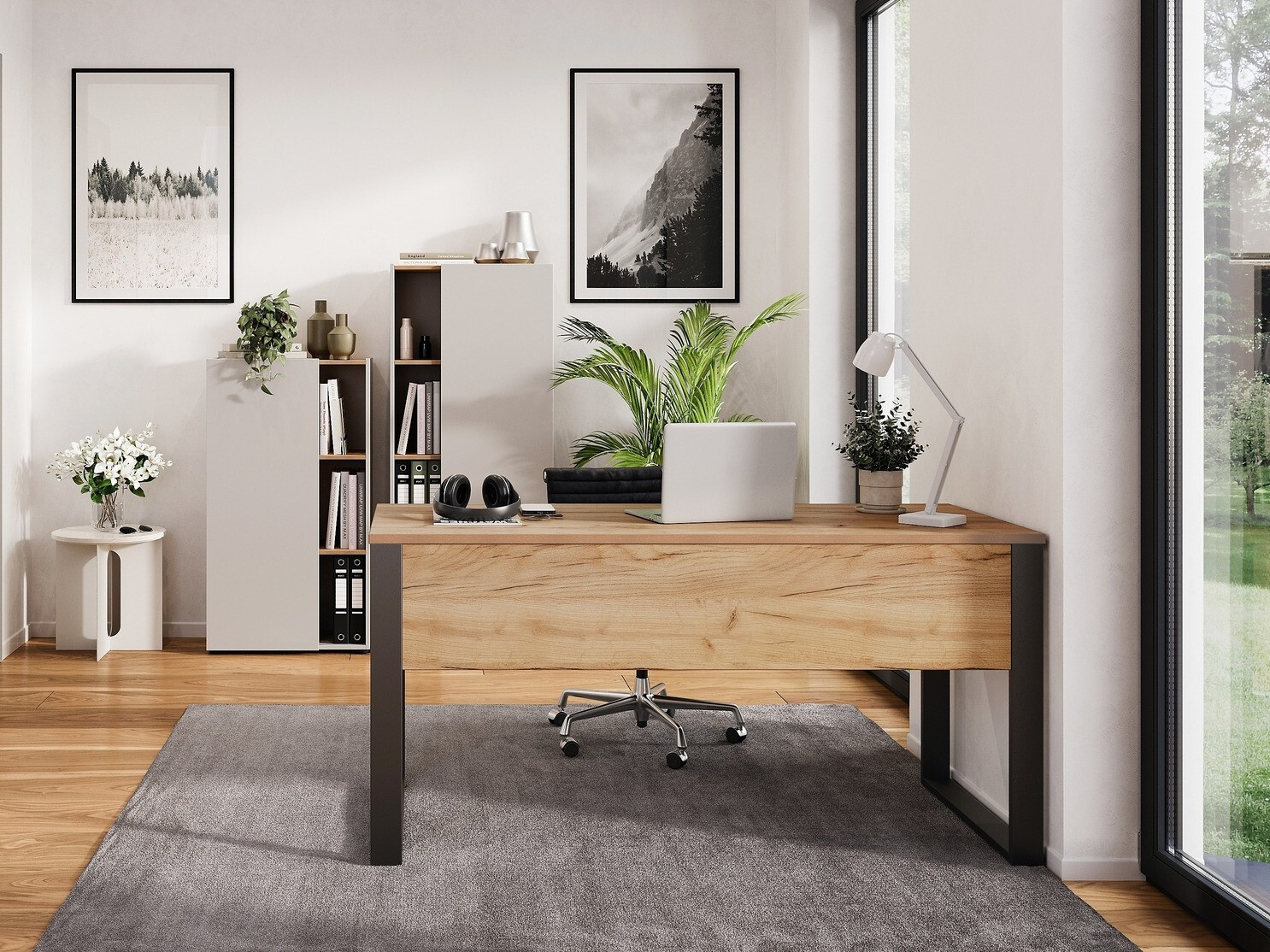 Set za kućni ured Evarsoa 106 (Kašmir + Navarra hrast)