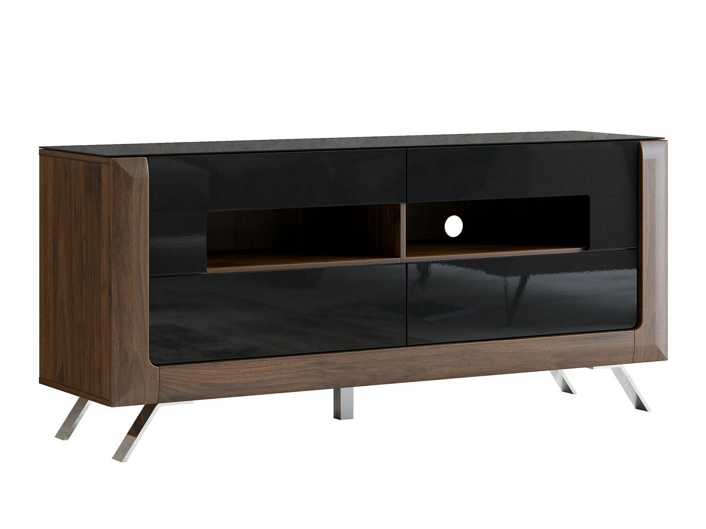 TV stol Sovera 105 (Orah + Sjajno crna)