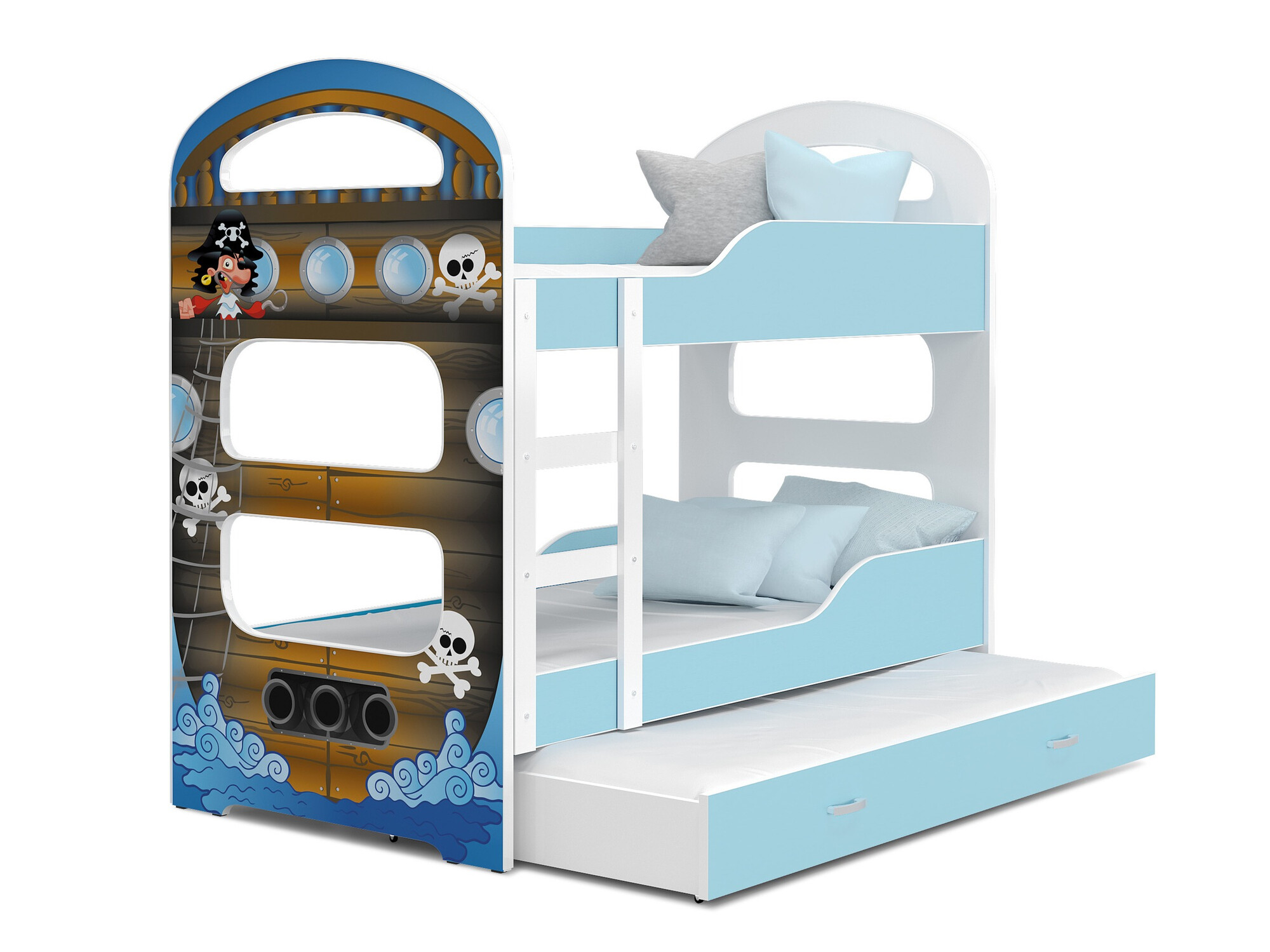 Dvokatan krevet Aurora 116 (Bijela + Plava)