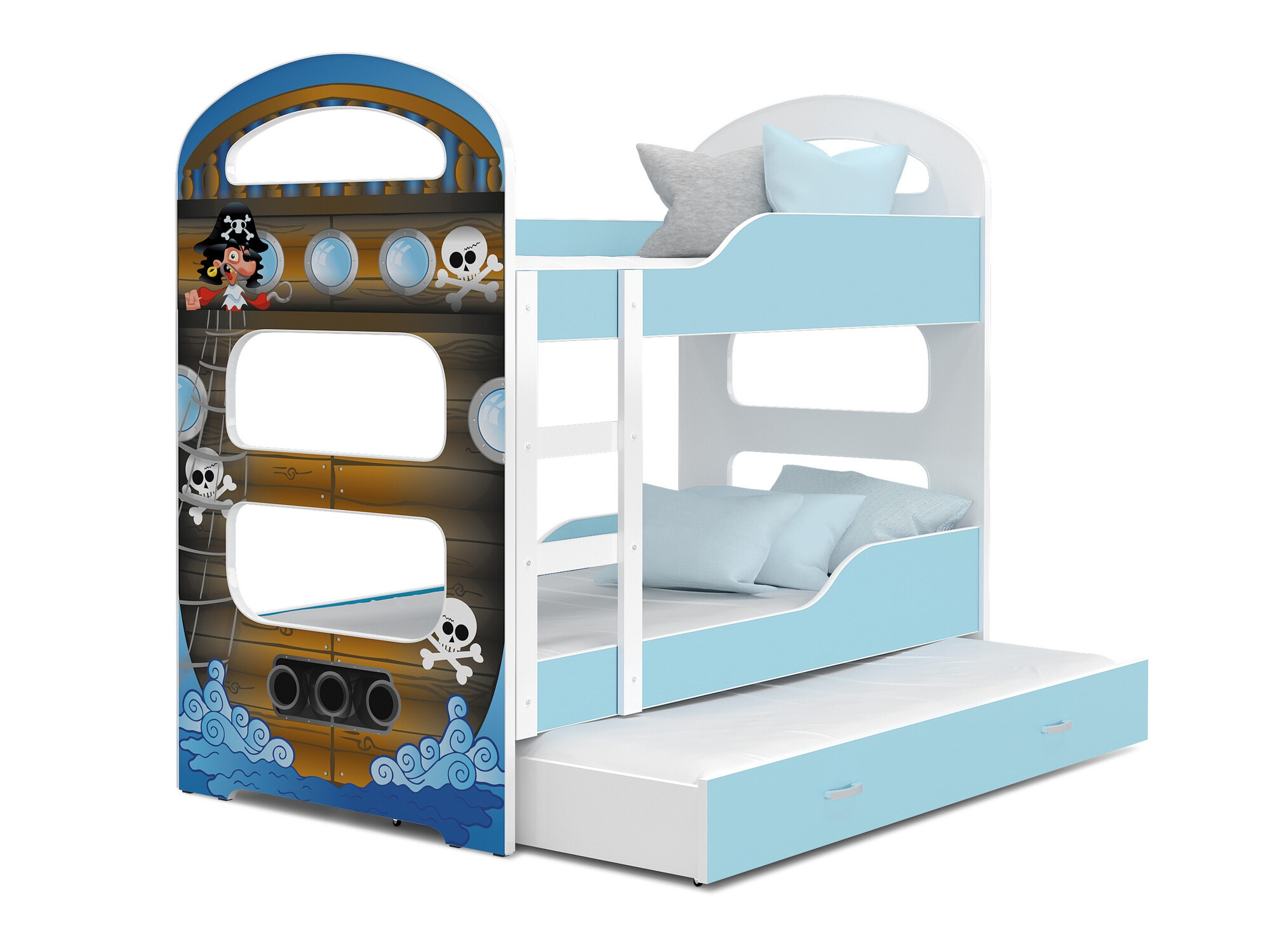 Krevet na kat Aurora 116 (Bijela + Plava)