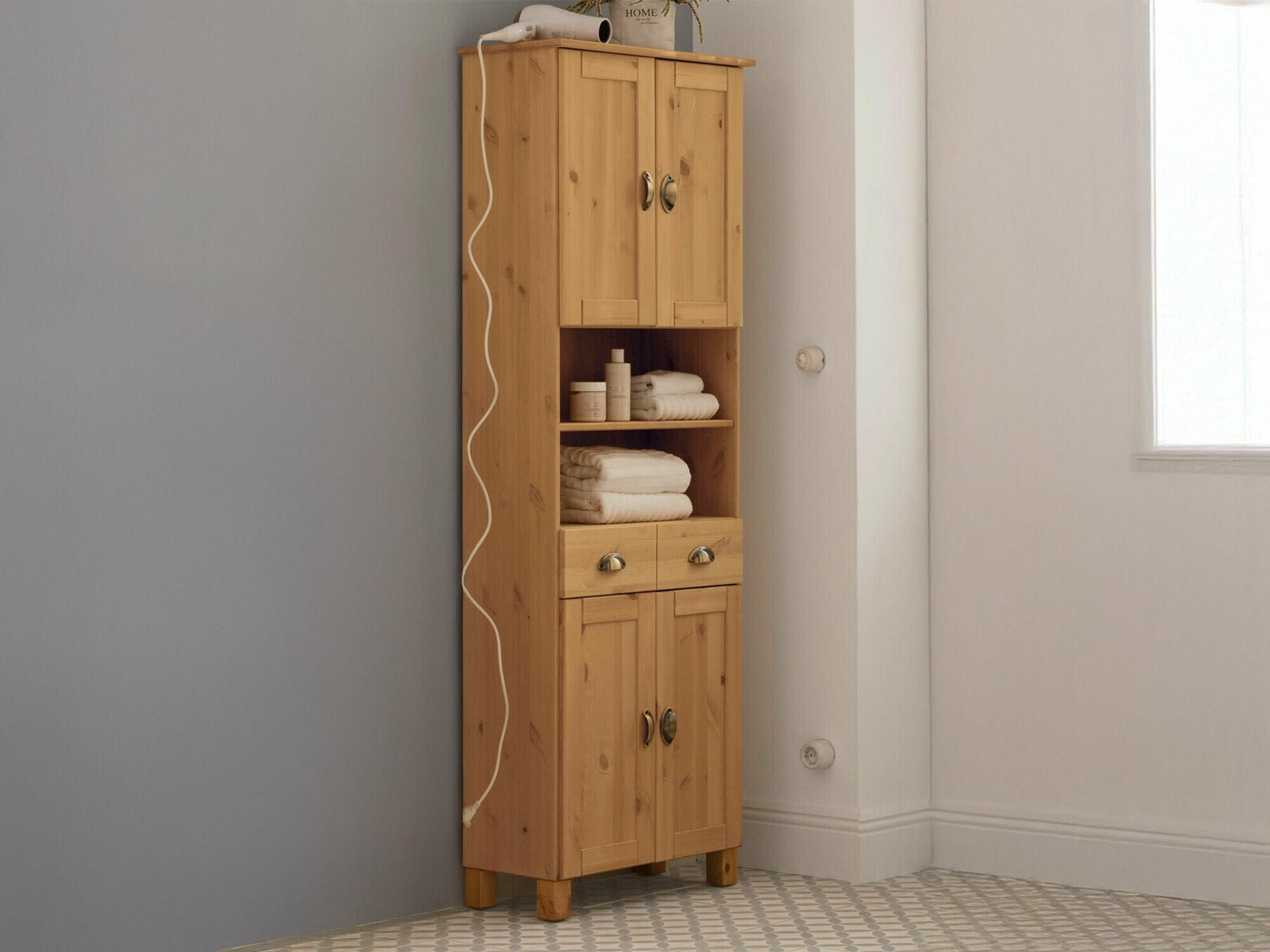 Samostojeći kupaonski ormarić Serelbu 106 (Svijetlo smeđa)