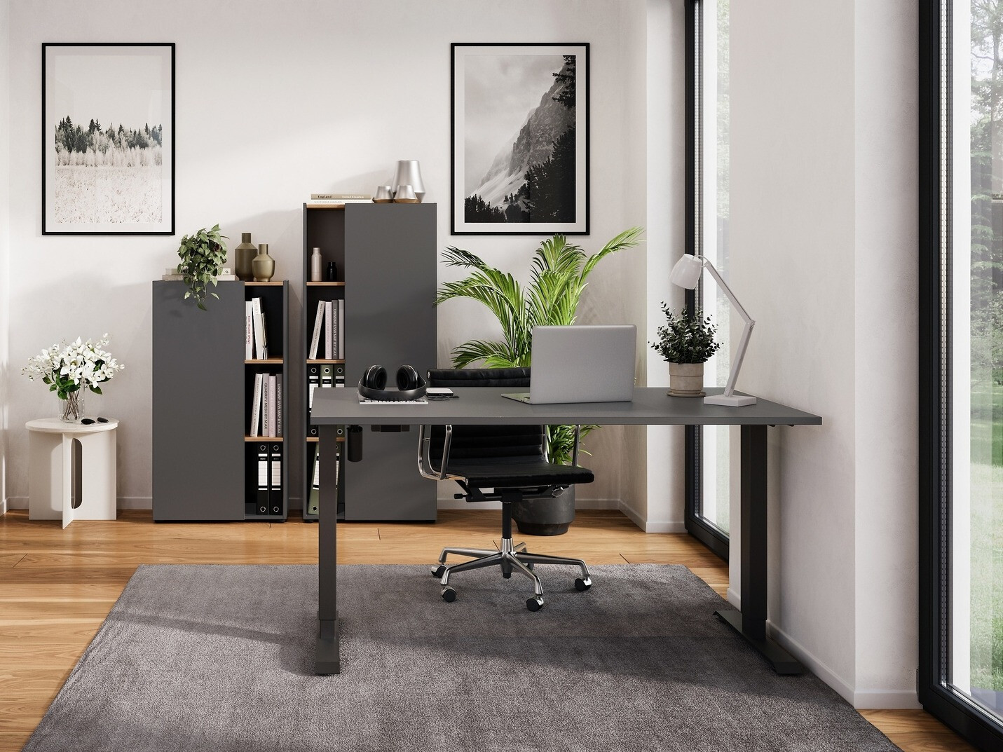 Set za kućni ured Evarsoa 107 (Grafit + Navarra hrast)