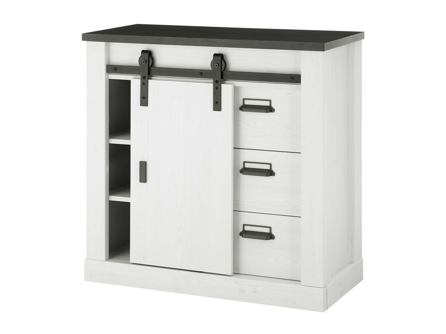 Set za hodnik Cirtale 129 (Izbijeljeni bor + Antrahite)