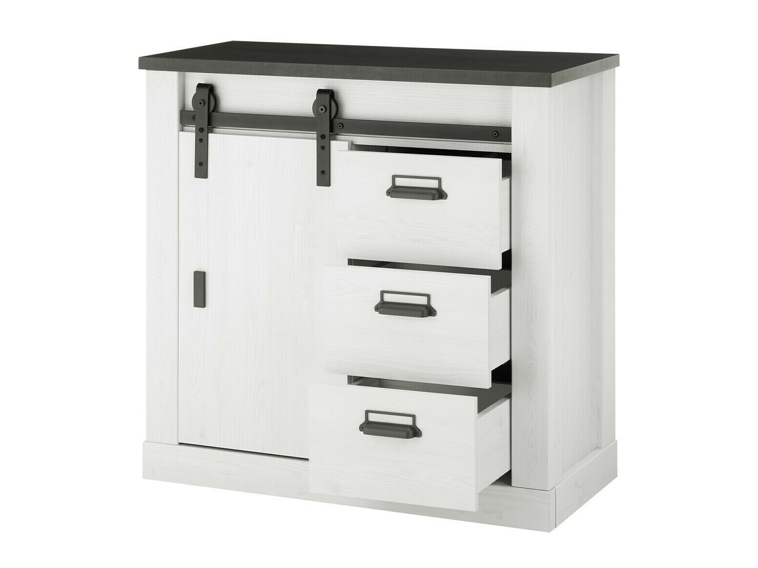 Set za hodnik Cirtale 129 (Izbijeljeni bor + Antrahite)