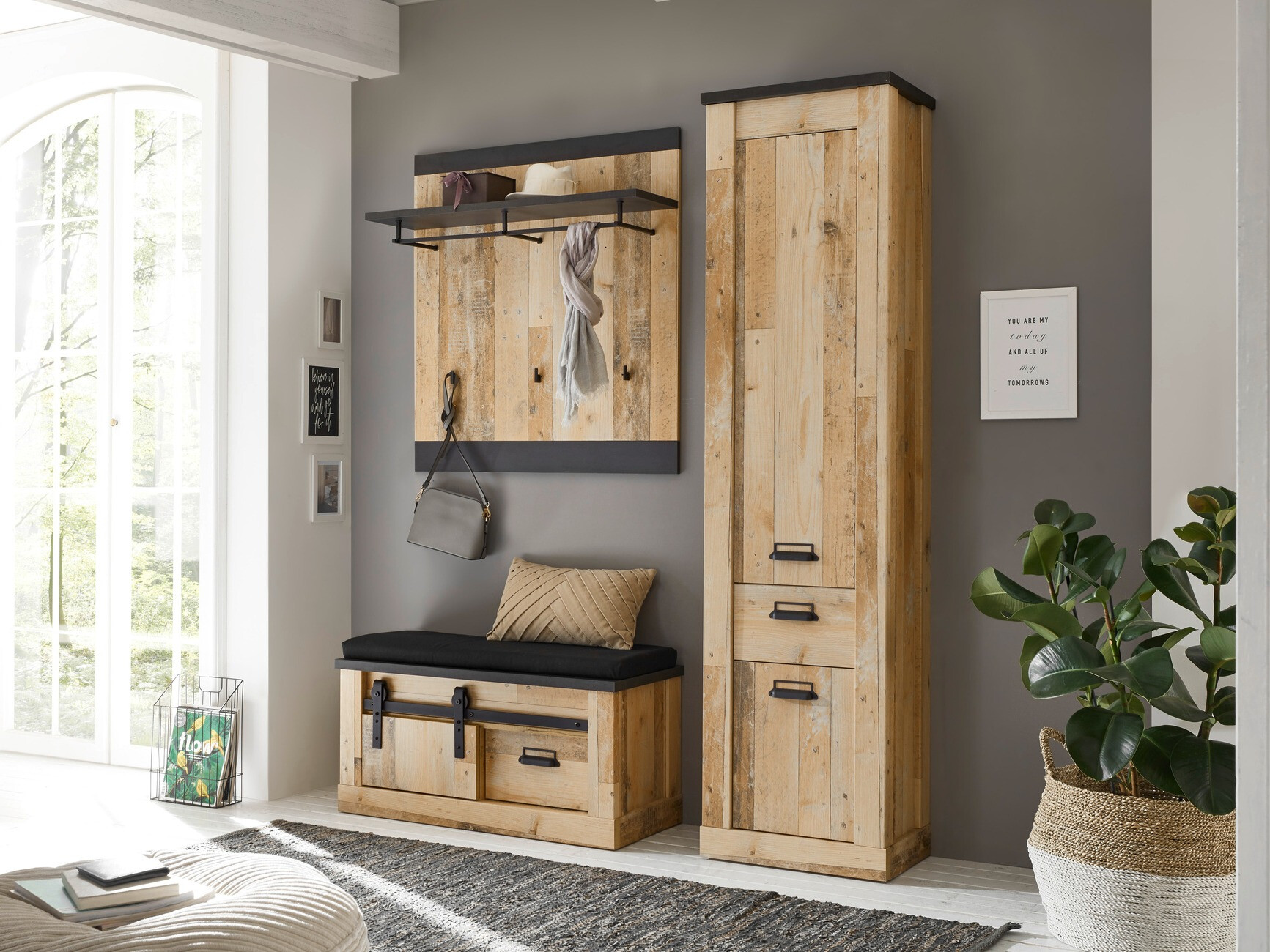 Set za hodnik Cirtale 130 (Starinsko drvo + Antracit)